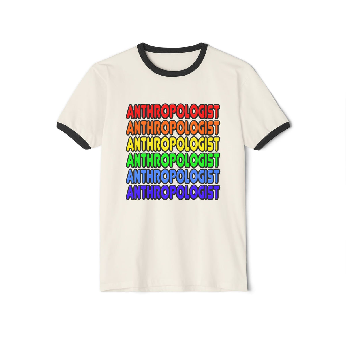 Rainbow Anthropologist - Unisex Cotton Ringer T-Shirt