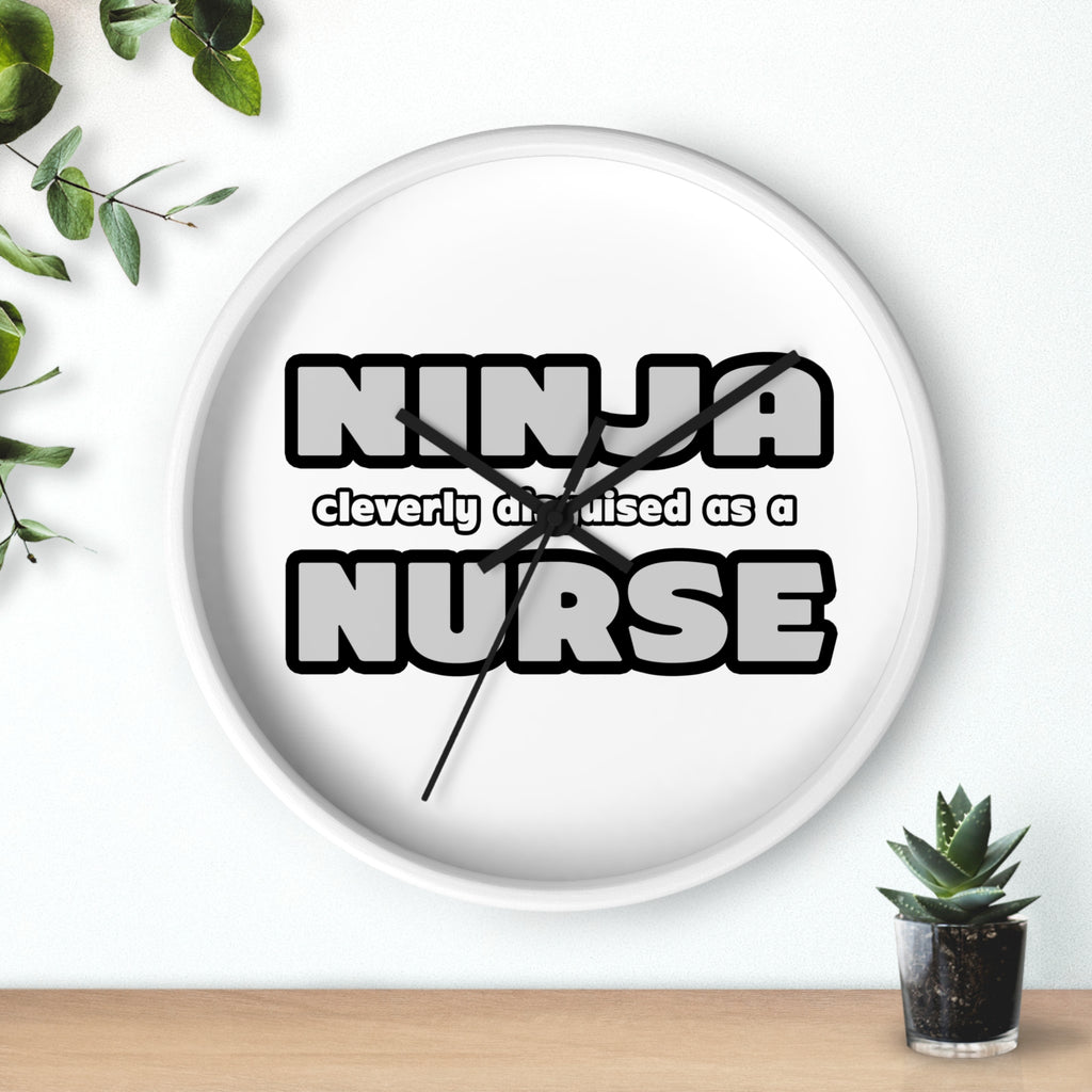 Ninja Cleverly Disguised As A Nurse - Wall Clock