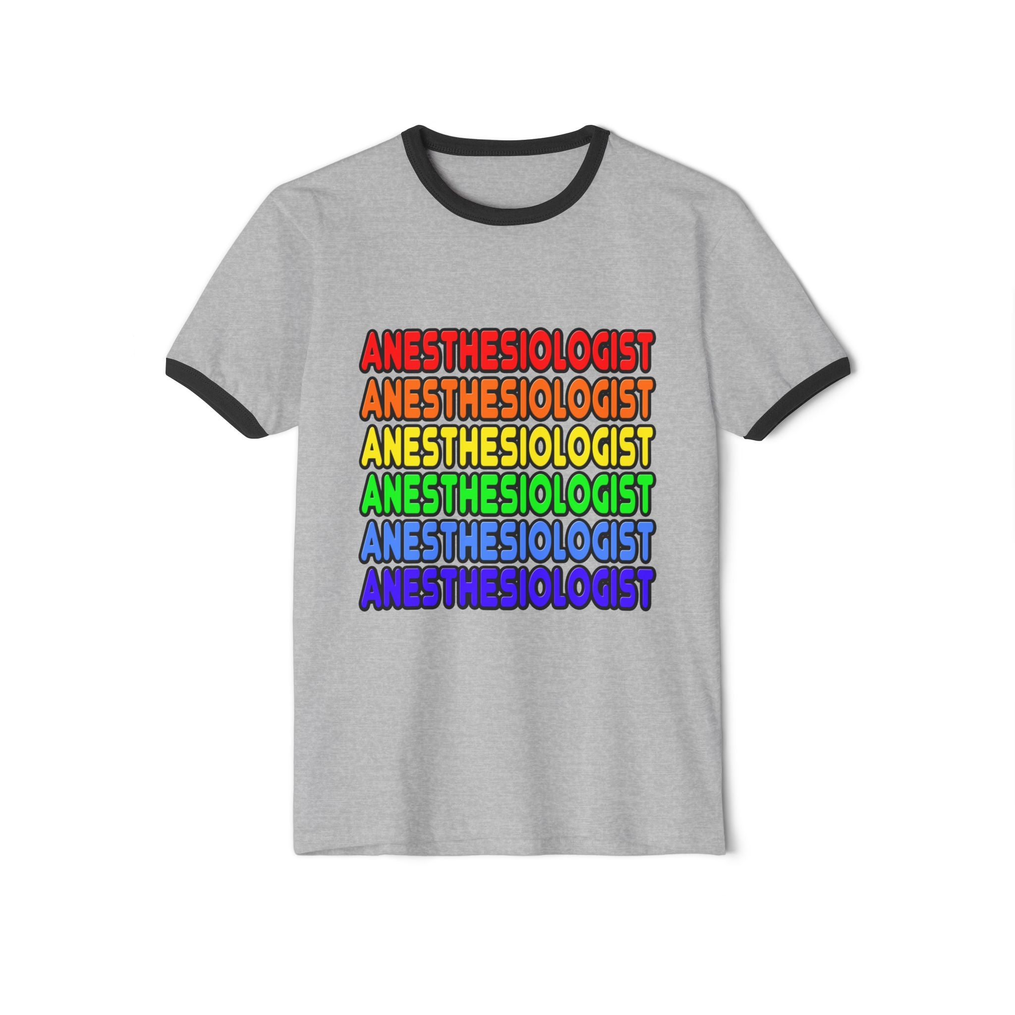 Rainbow Anesthesiologist - Unisex Cotton Ringer T-Shirt