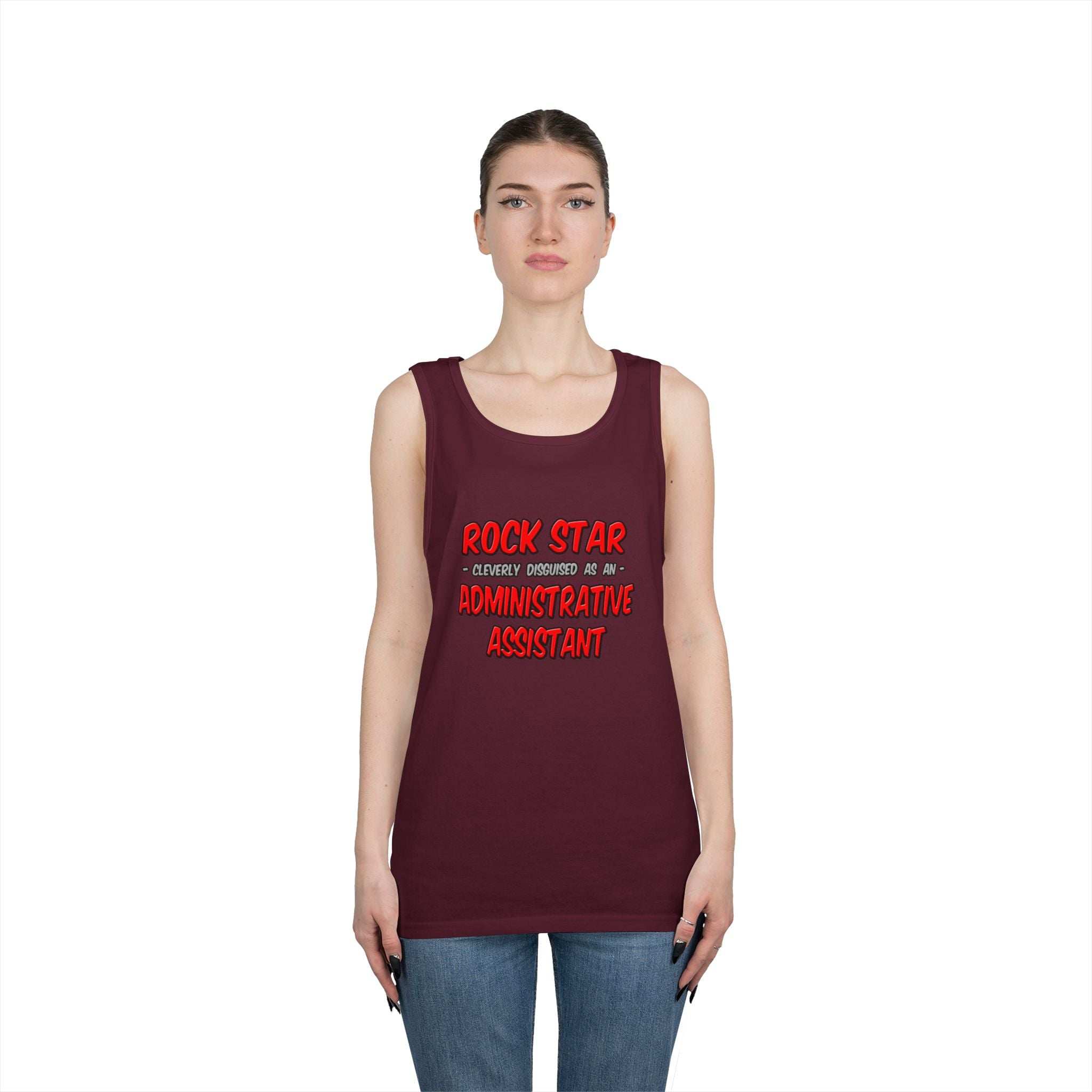 Rock Star...Administrative Assistant - Unisex Heavy Cotton Tank Top