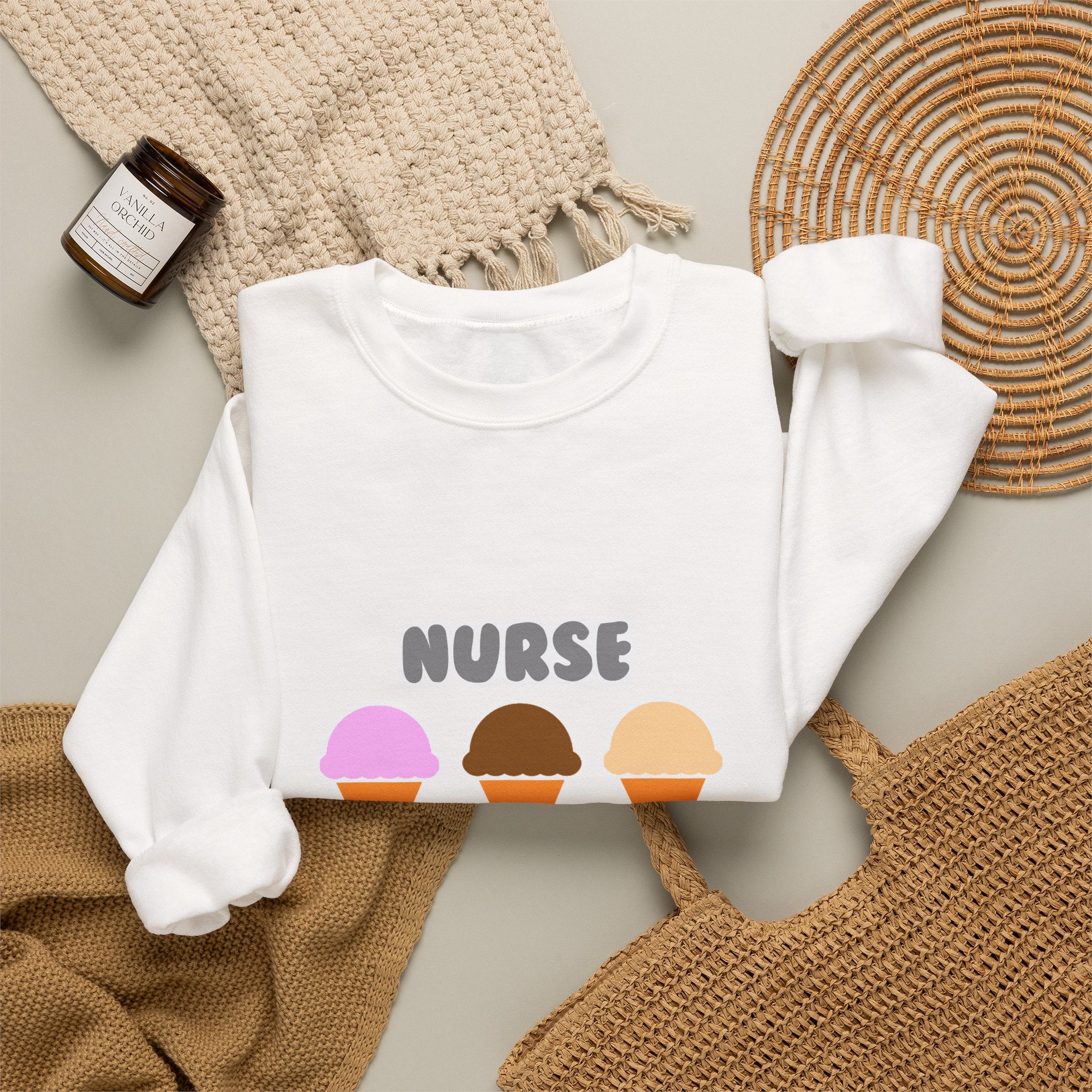 Nurse ... Will Work For Ice Cream - Unisex Heavy Blend™ Crewneck Sweatshirt