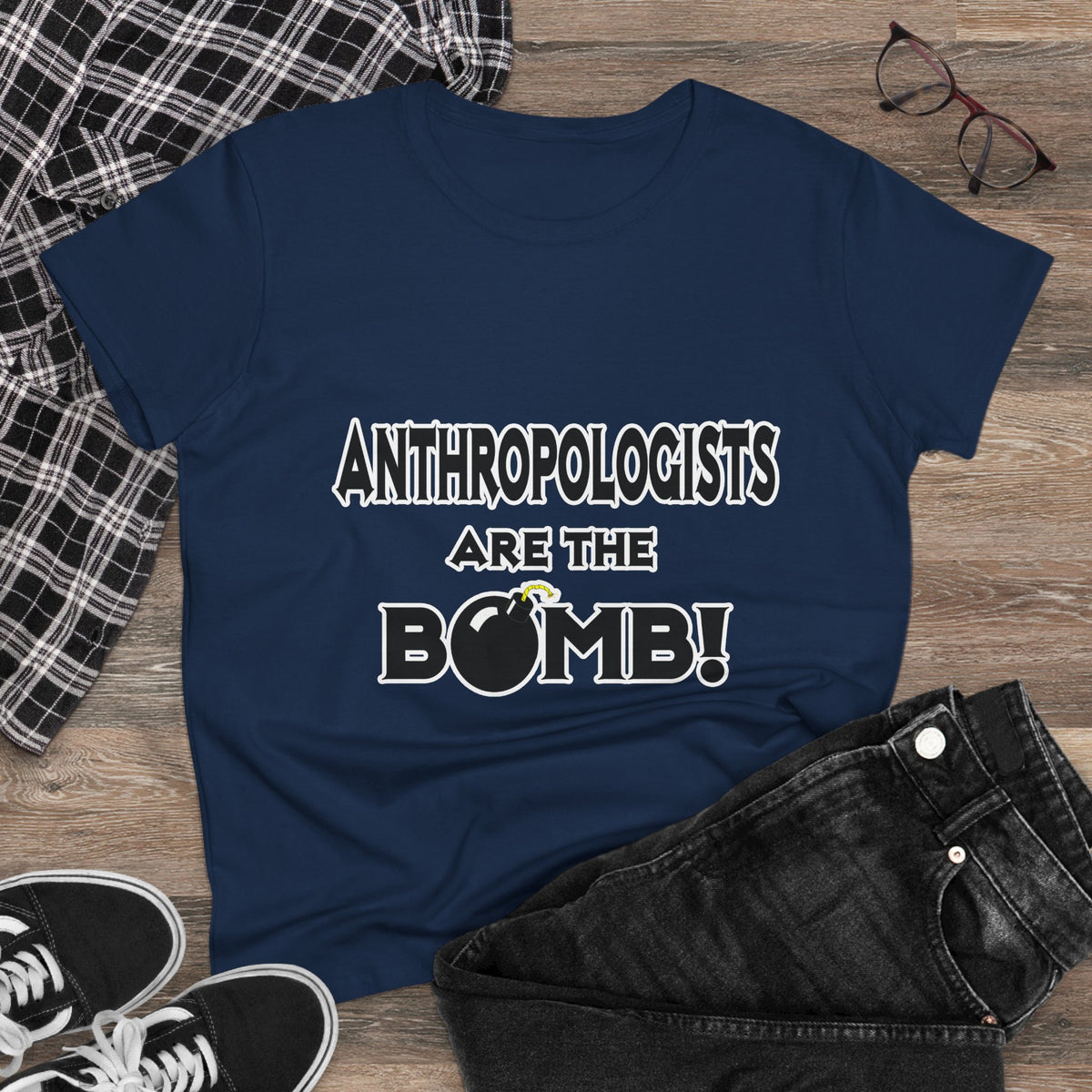 Anthropologists Are The Bomb! - Women's Midweight Cotton Tee