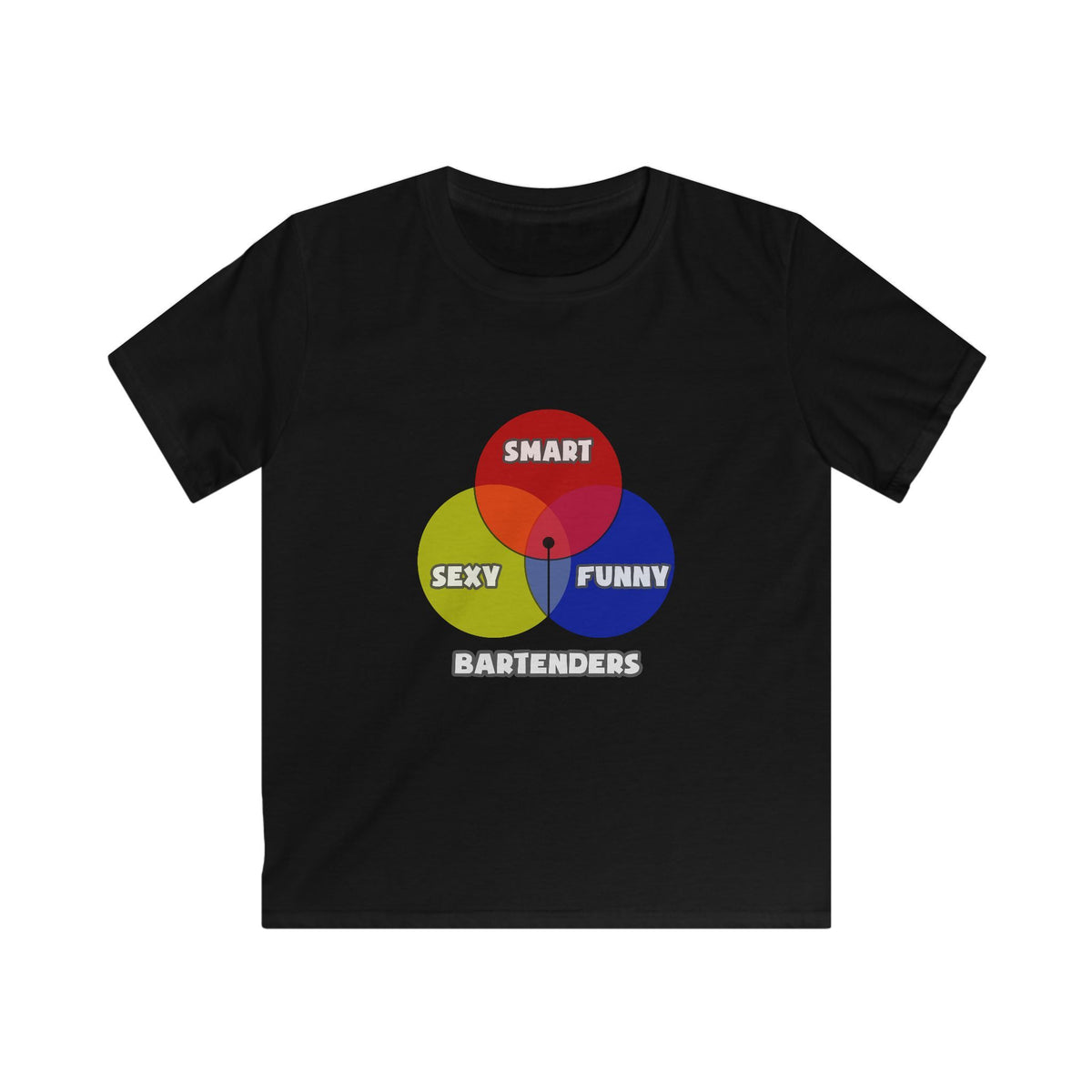 Venn Diagram .. Bartenders - Kids Softstyle Tee