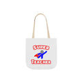 Super Teacher - Canvas Tote Bag, 5-Color Straps