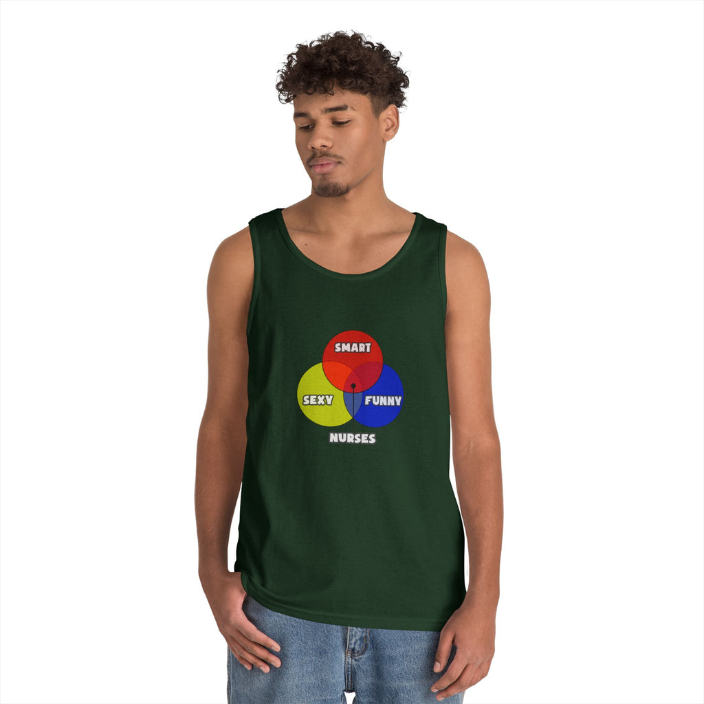 Venn Diagram .. Nurses - Unisex Heavy Cotton Tank Top