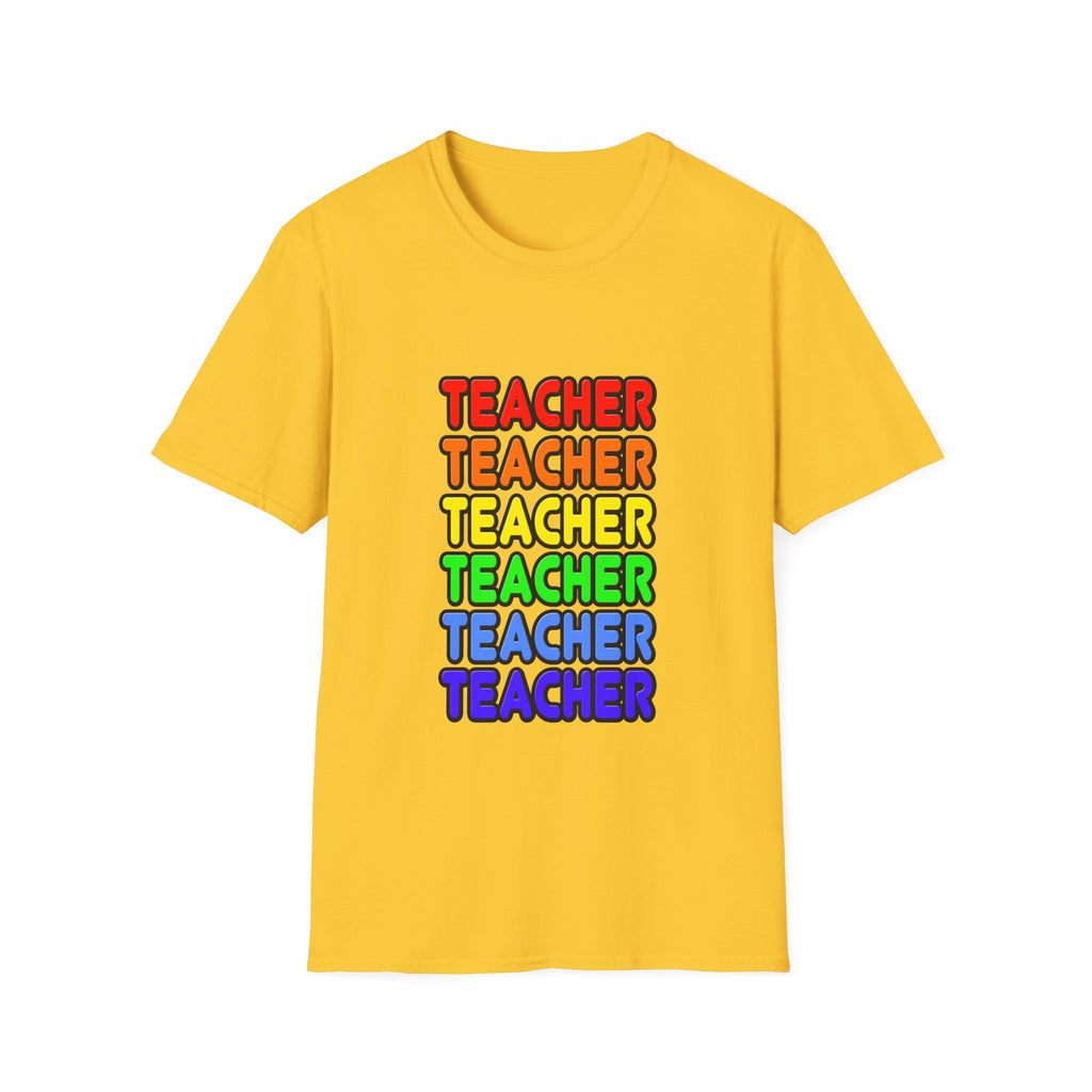 Rainbow Teacher - Unisex Softstyle T-Shirt