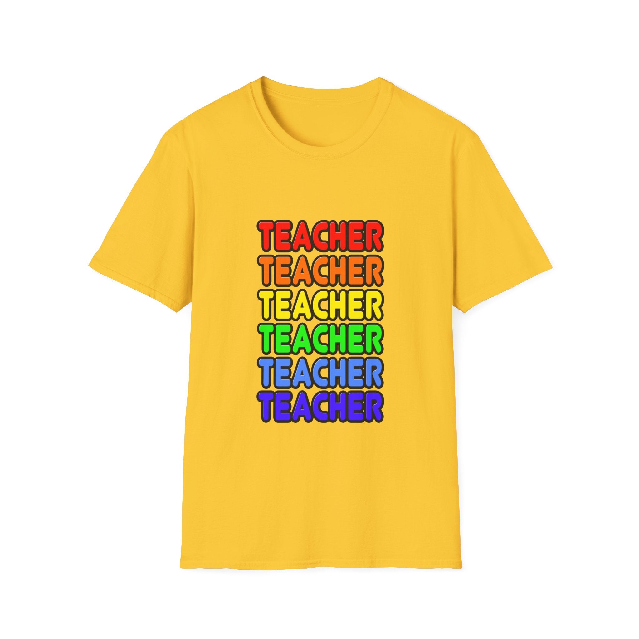 Rainbow Teacher - Unisex Softstyle T-Shirt