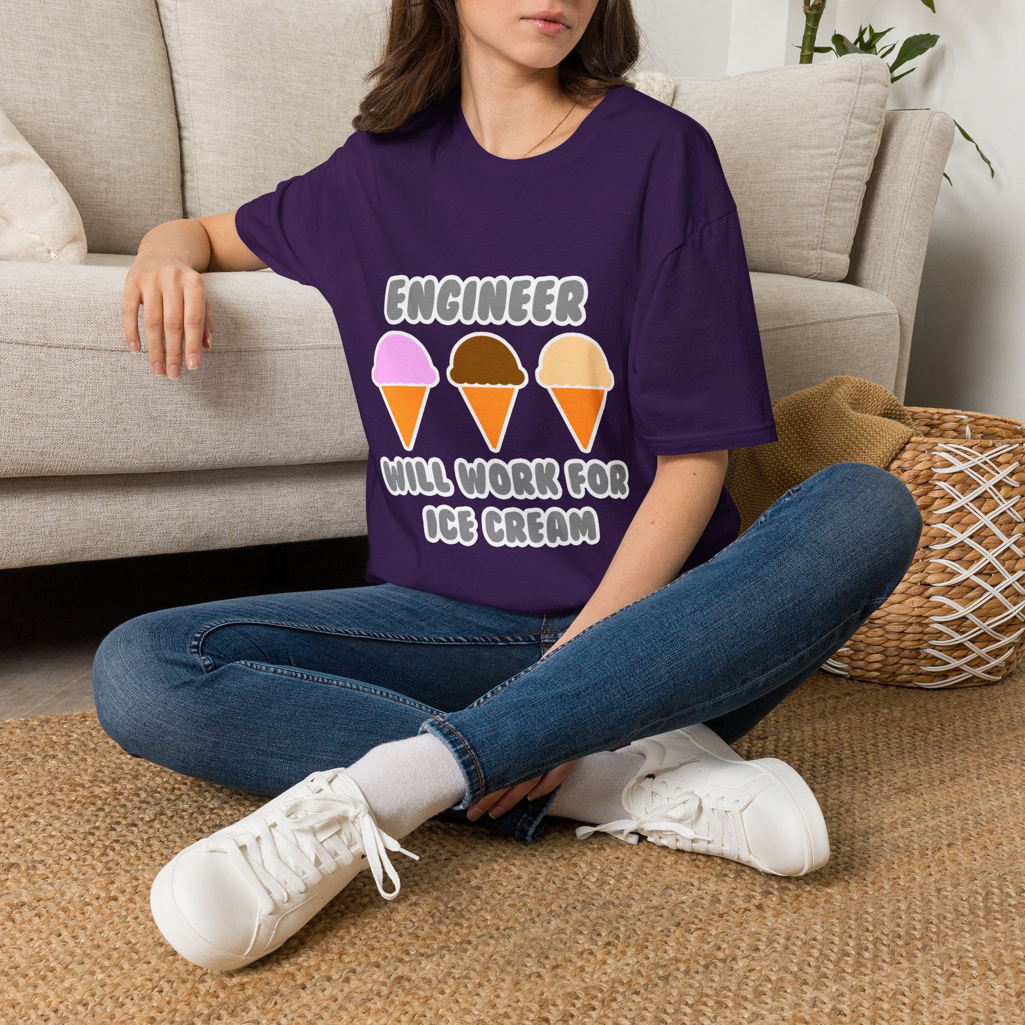 Engineer ... Will Work For Ice Cream - Unisex Softstyle T-Shirt