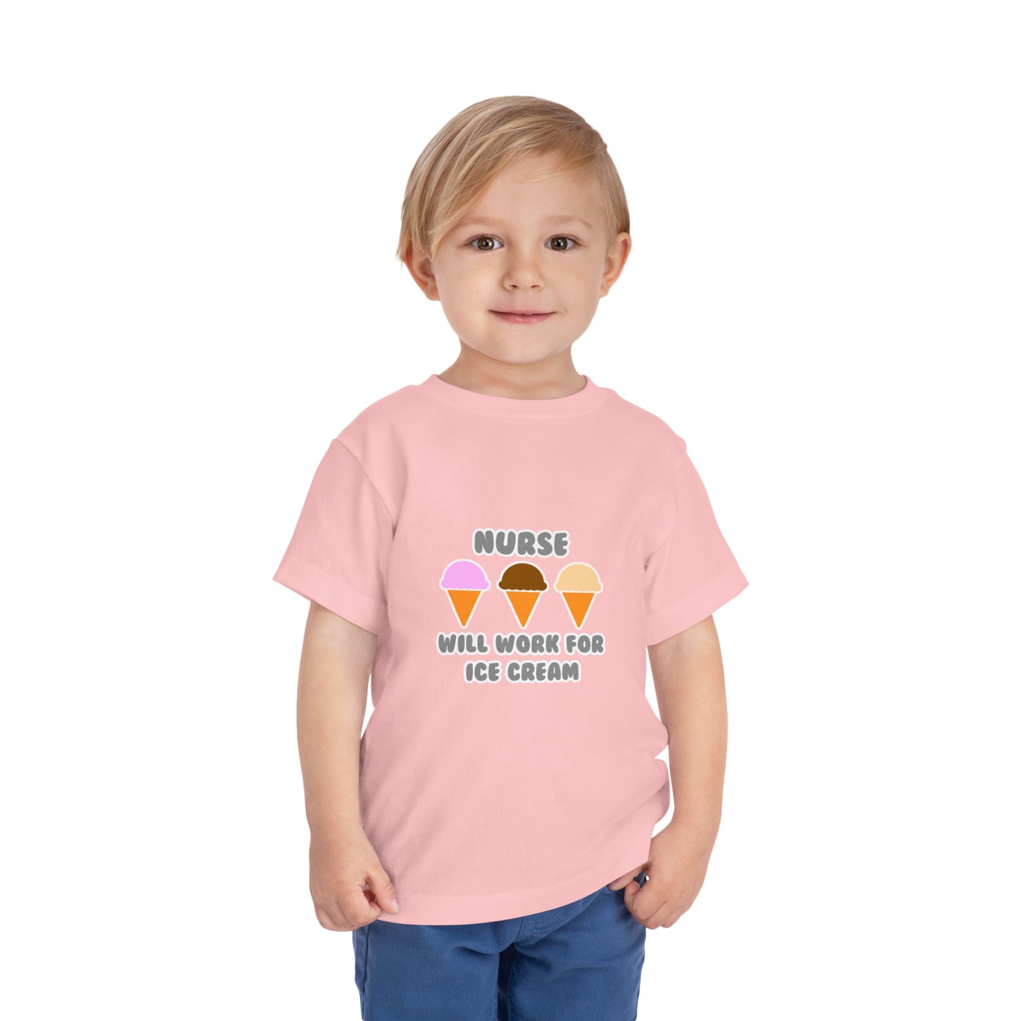 Nurse ... Will Work For Ice Cream - Toddler Short Sleeve Tee