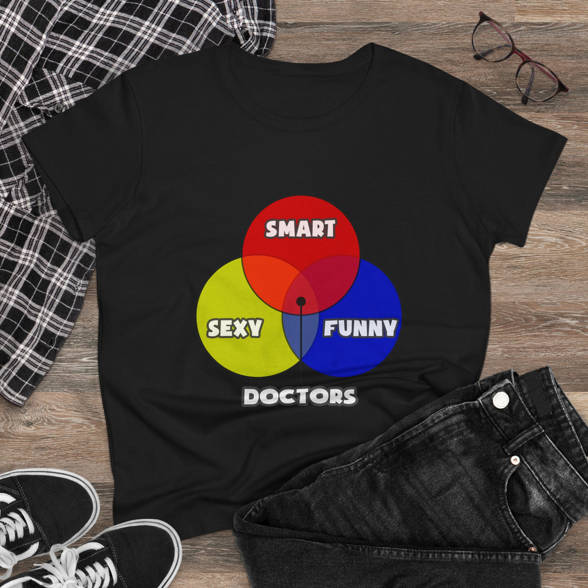Venn Diagram .. Doctors - Women's Midweight Cotton Tee