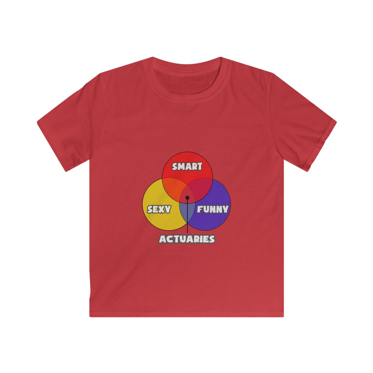 Venn Diagram .. Actuaries - Kids Softstyle Tee