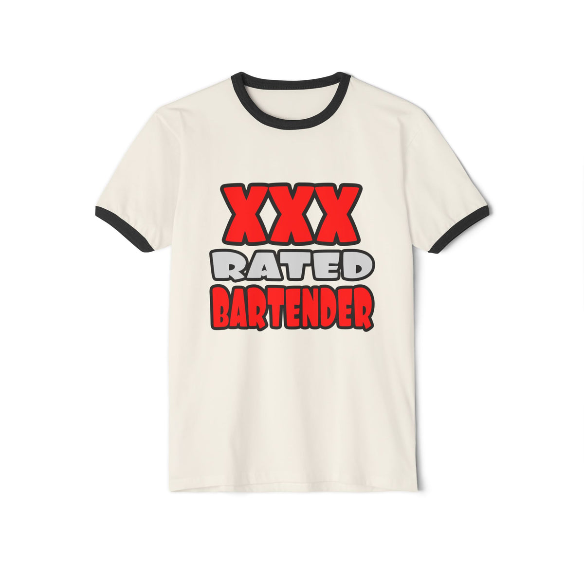 XXX Rated Bartender - Unisex Cotton Ringer T-Shirt