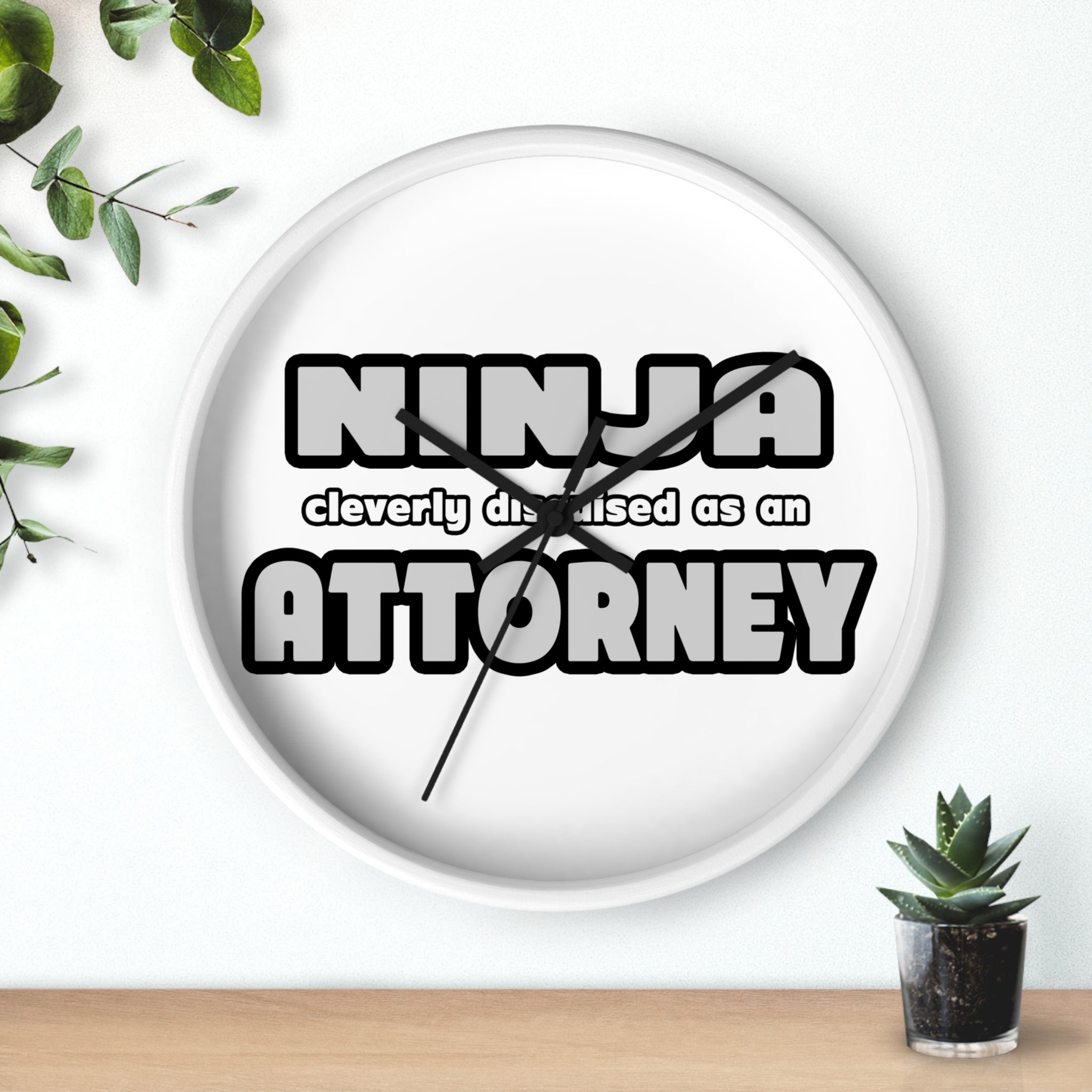 Ninja Cleverly Disguised As An Attorney - Wall Clock