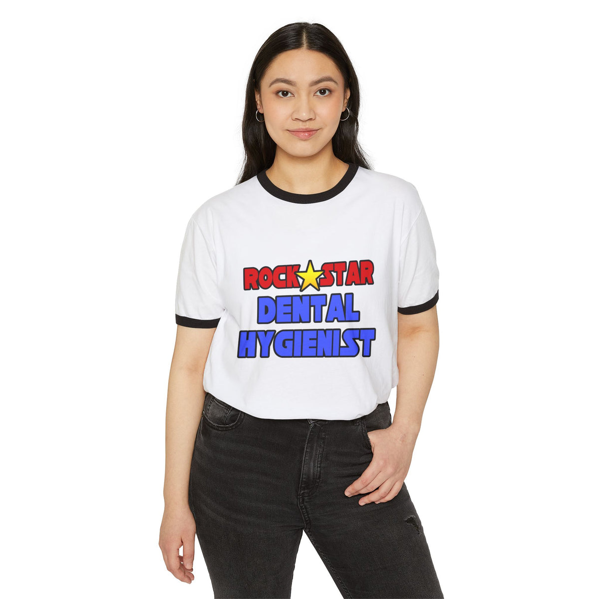 Rock Star Dental Hygienist - Unisex Cotton Ringer T-Shirt