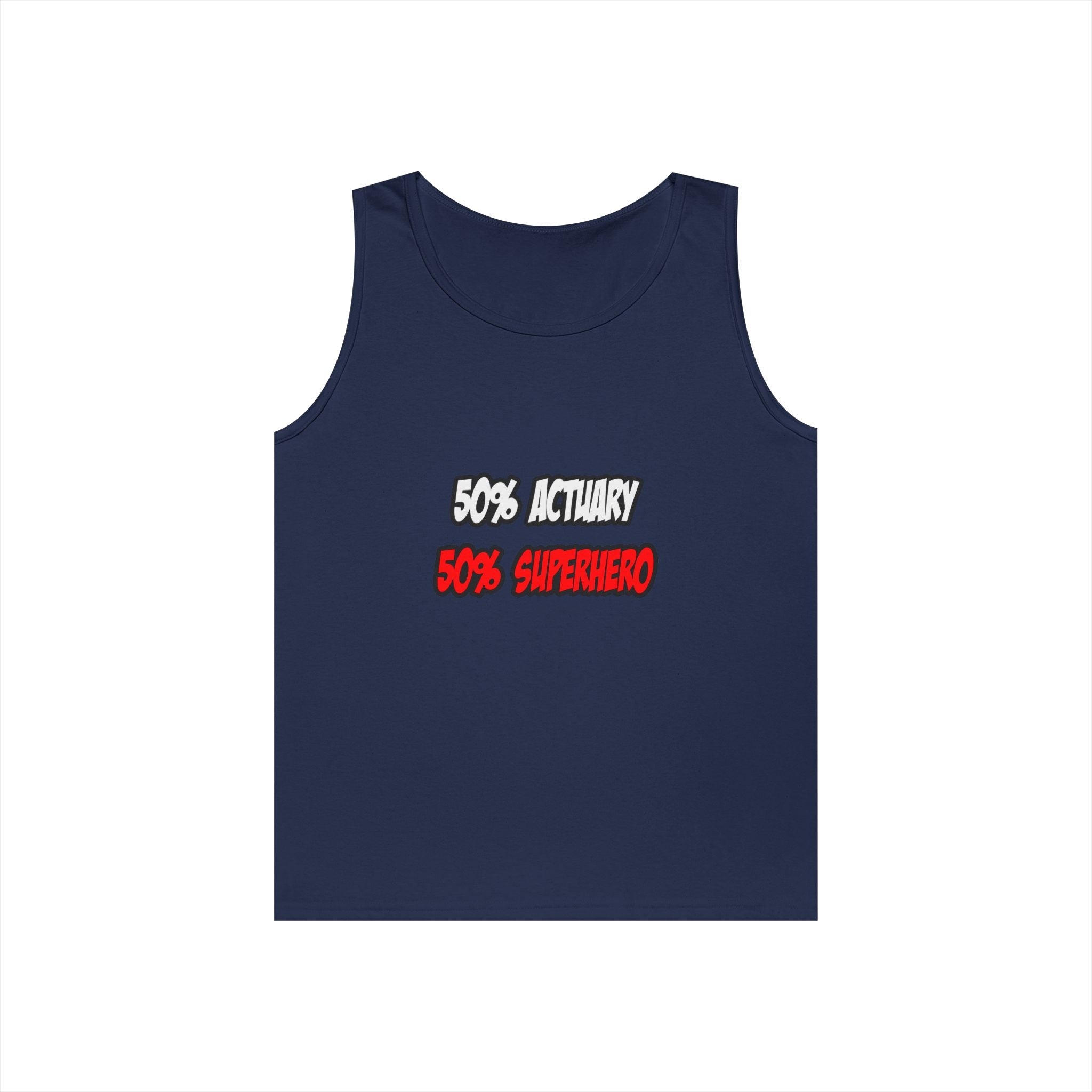 Half Actuary...Half Superhero - Unisex Heavy Cotton Tank Top