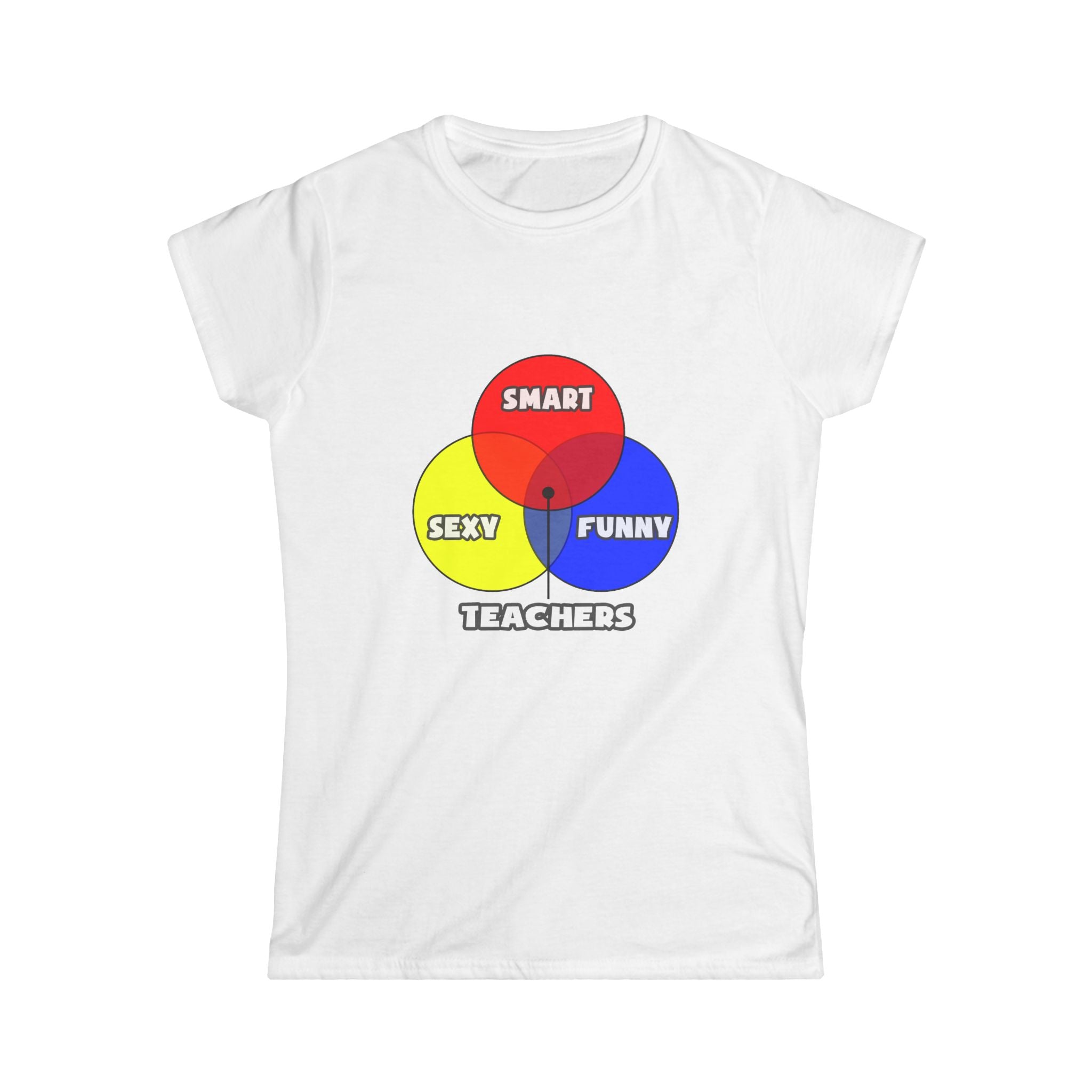 Venn Diagram .. Teachers - Women's Softstyle Tee
