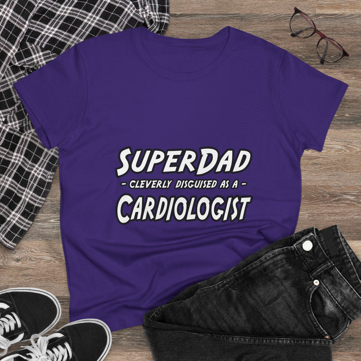 SuperDad...Cardiologist - Women's Midweight Cotton Tee