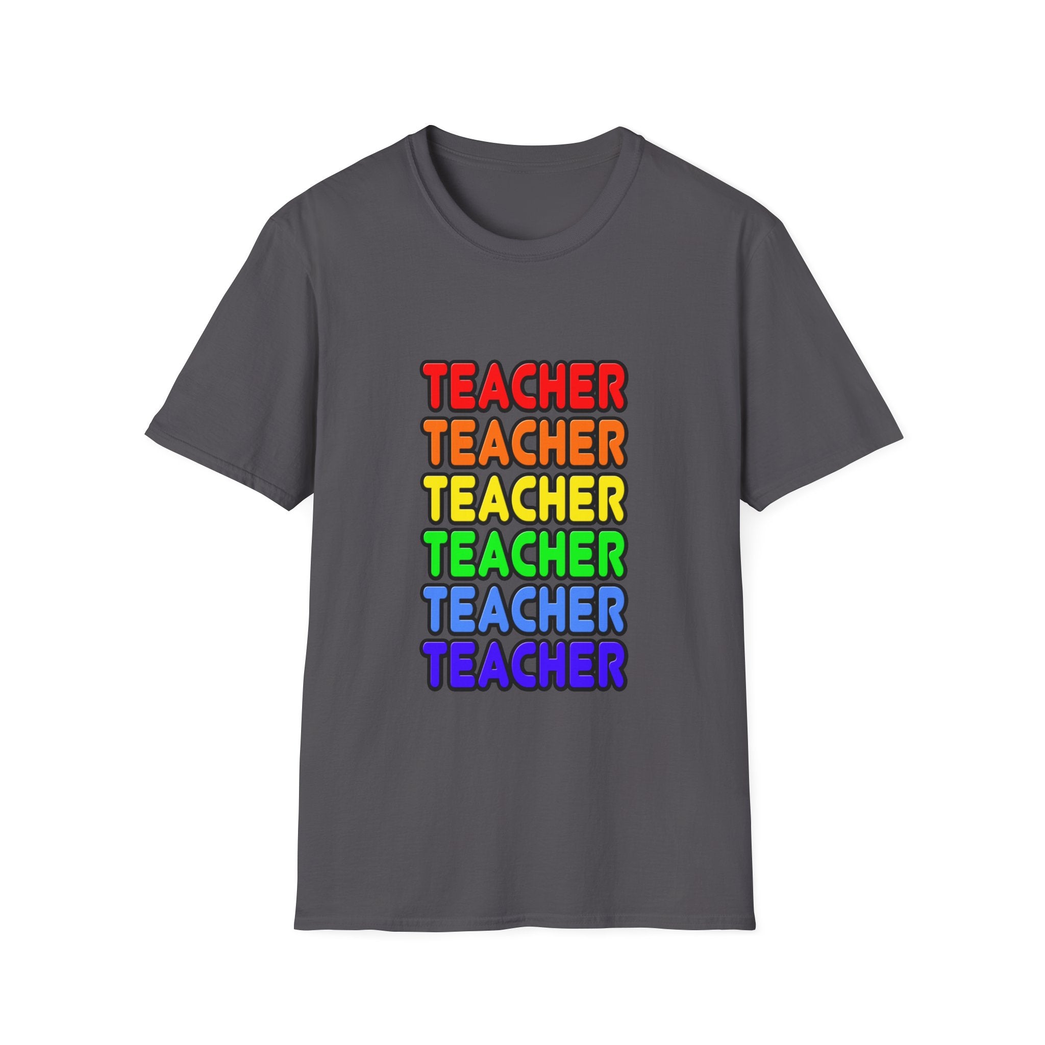 Rainbow Teacher - Unisex Softstyle T-Shirt