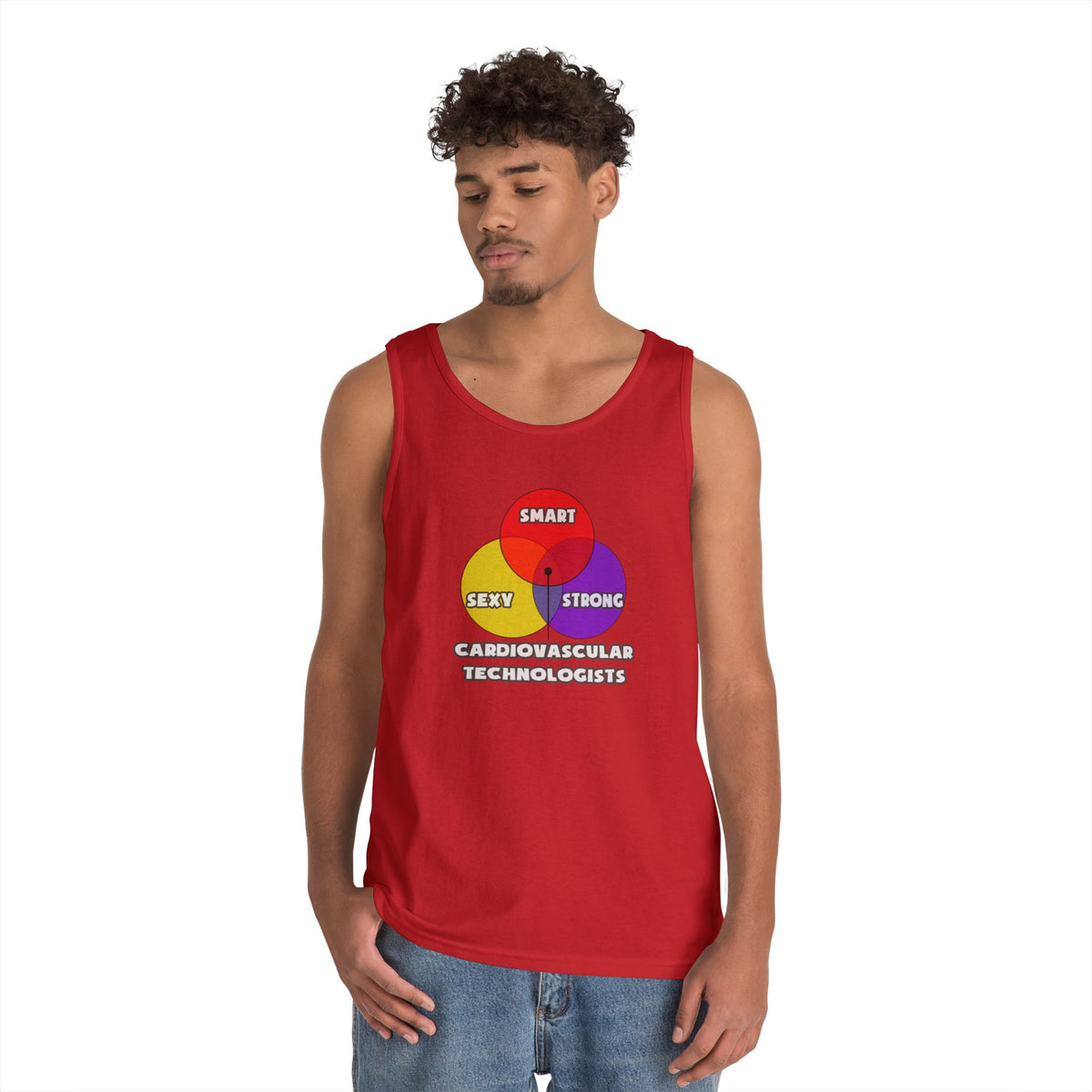 Venn Diagram .. Cardiovascular Technologists - Unisex Heavy Cotton Tank Top