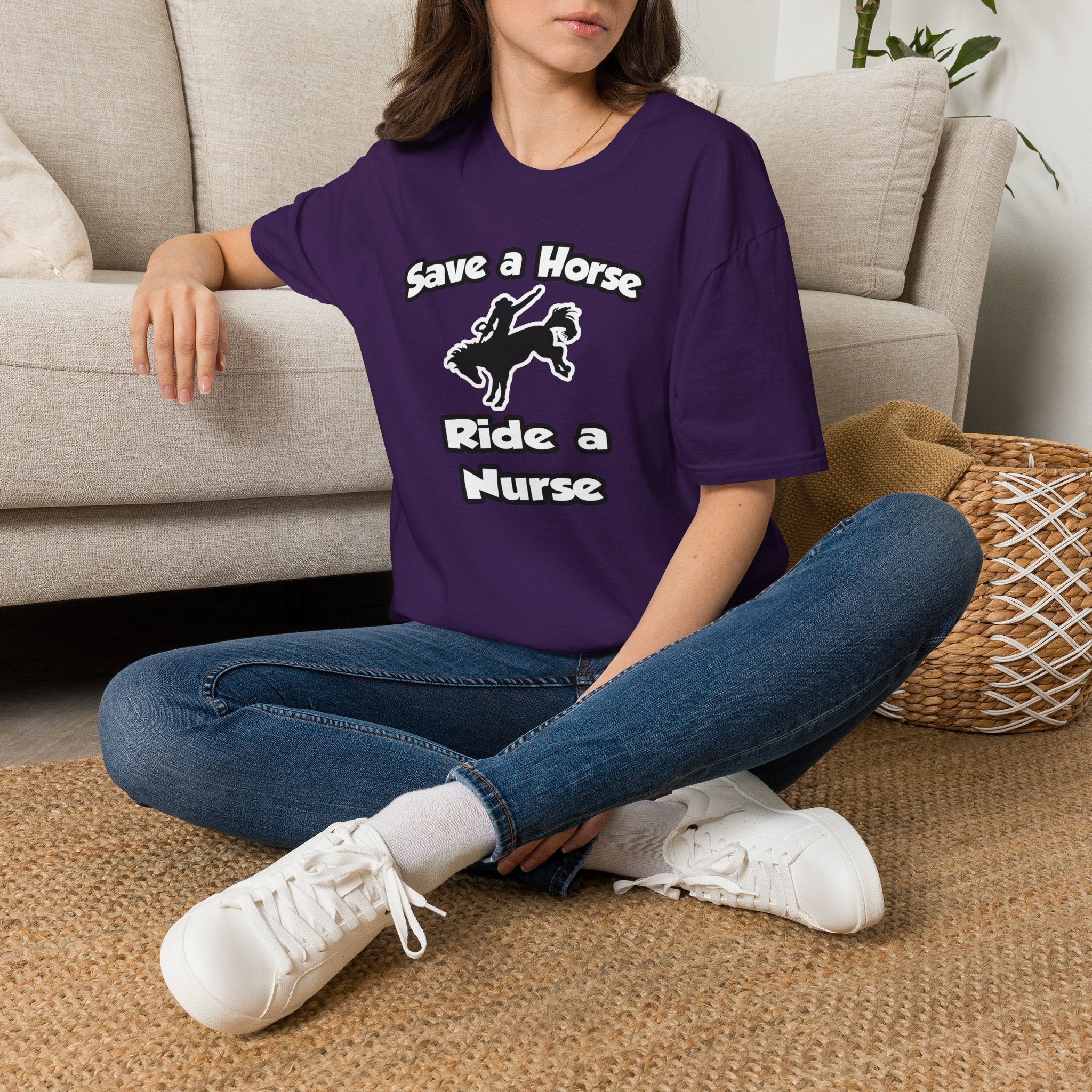 Save a Horse .. Ride a Nurse - Unisex Softstyle T-Shirt