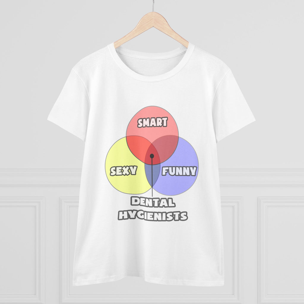 Venn Diagram .. Dental Hygienist - Women's Midweight Cotton Tee