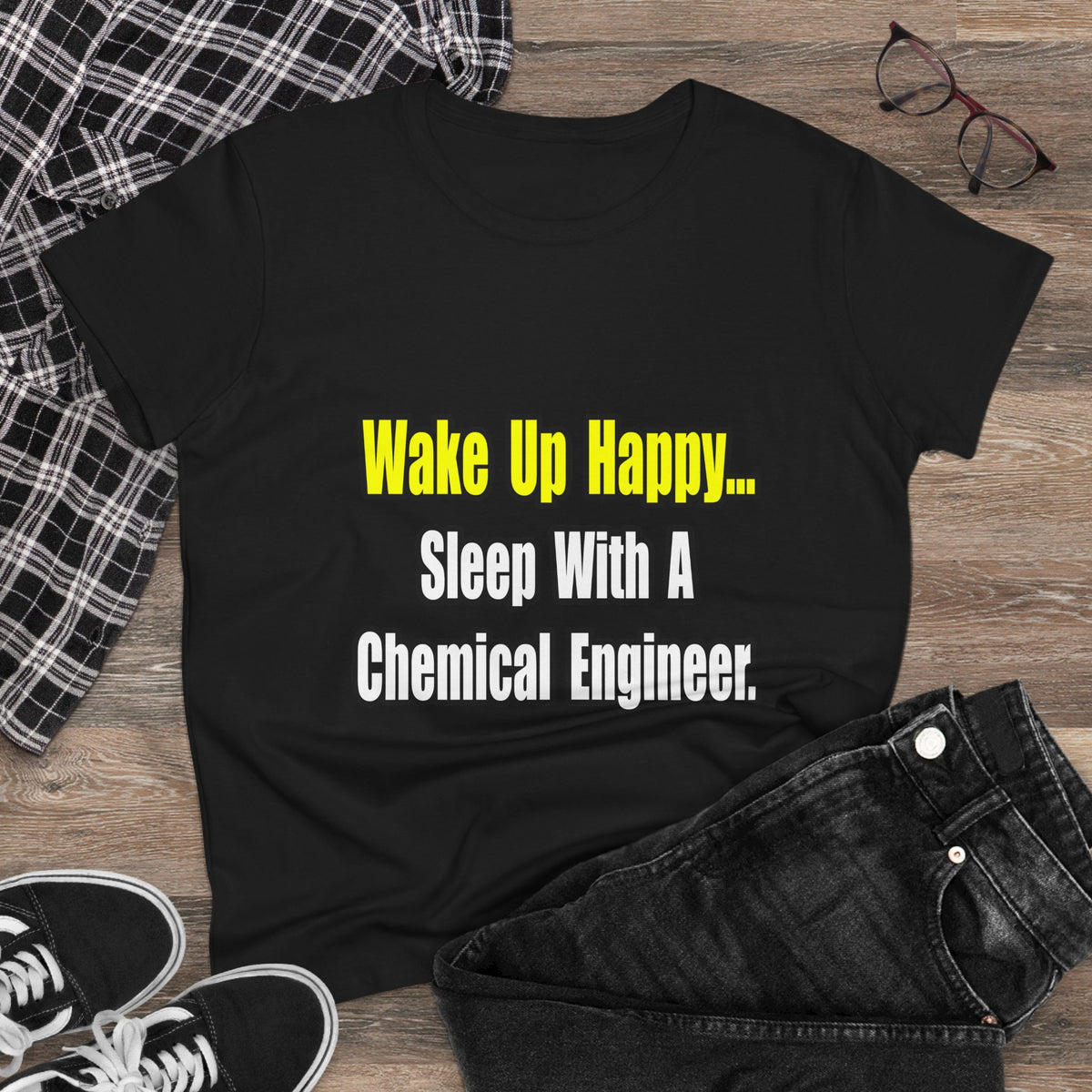 Sleep With a Chemical Engineer - Women's Midweight Cotton Tee