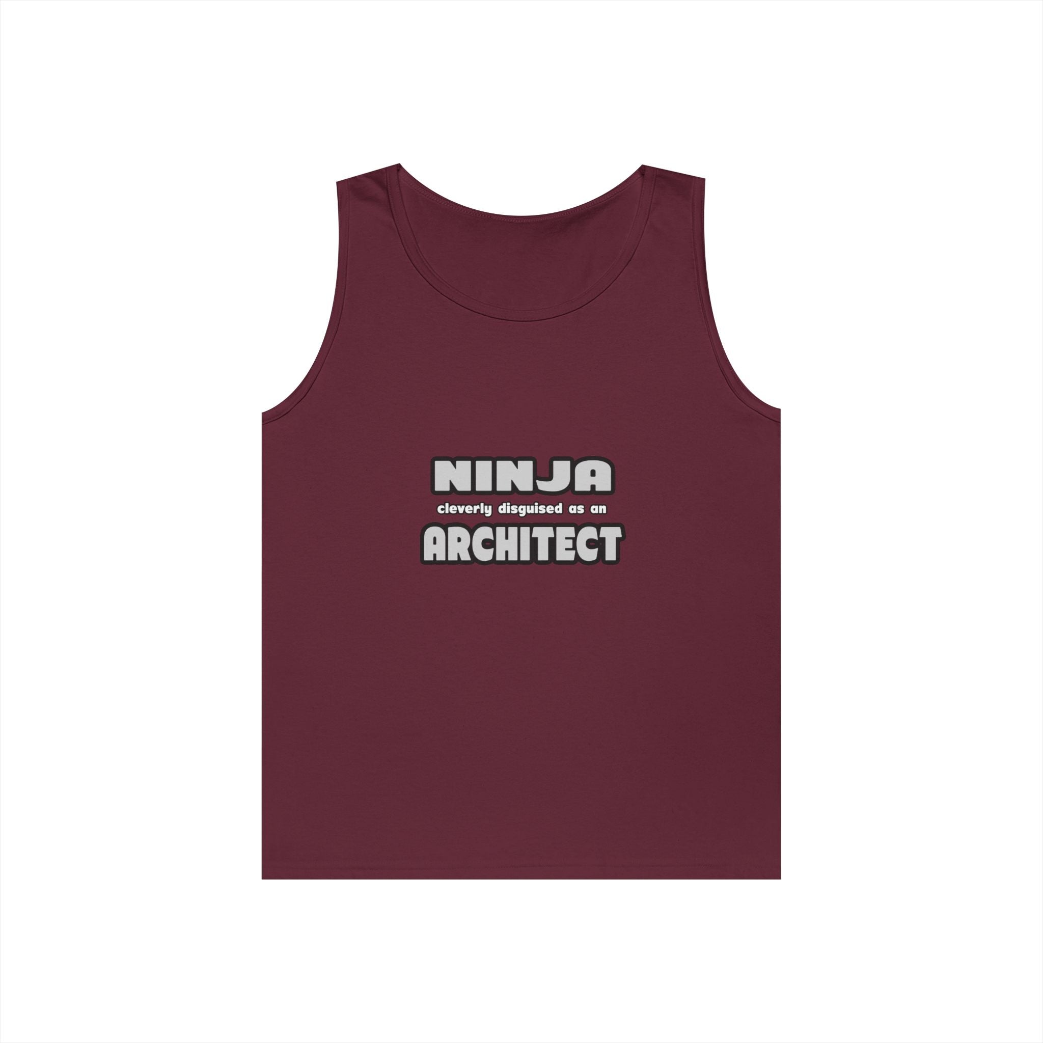 Ninja Cleverly Disguised As An Architect - Unisex Heavy Cotton Tank Top