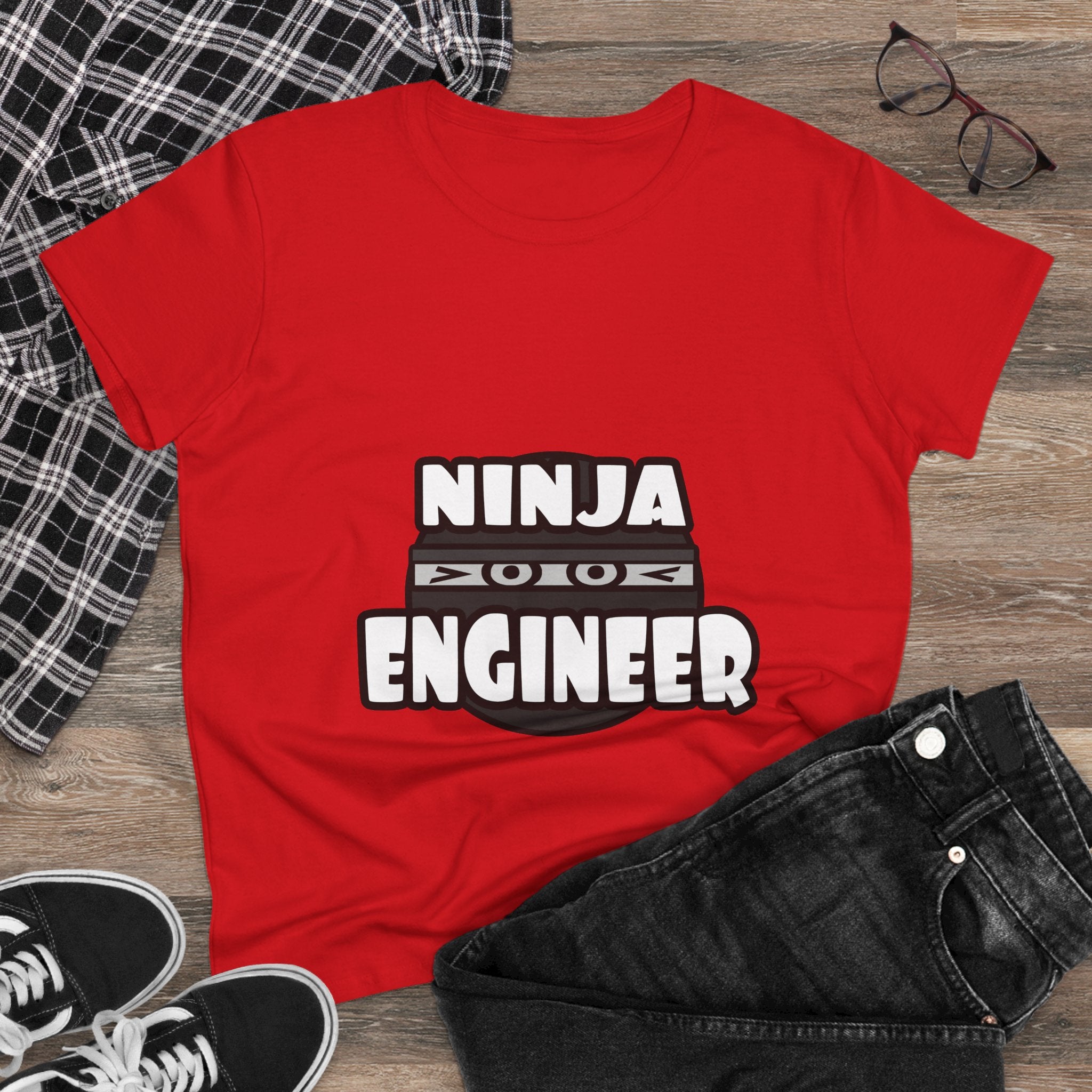 Ninja Engineer (2) - Women's Midweight Cotton Tee