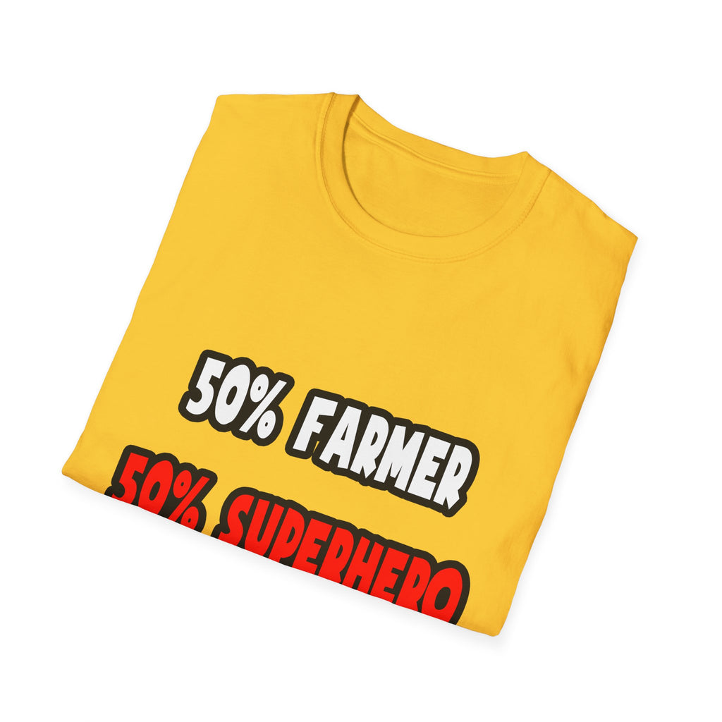 Half Farmer ... Half Superhero - Unisex Softstyle T-Shirt