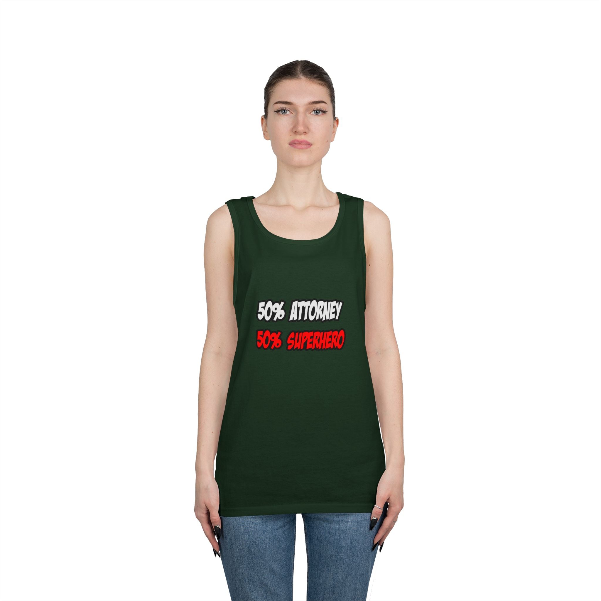Half Attorney...Half Superhero - Unisex Heavy Cotton Tank Top