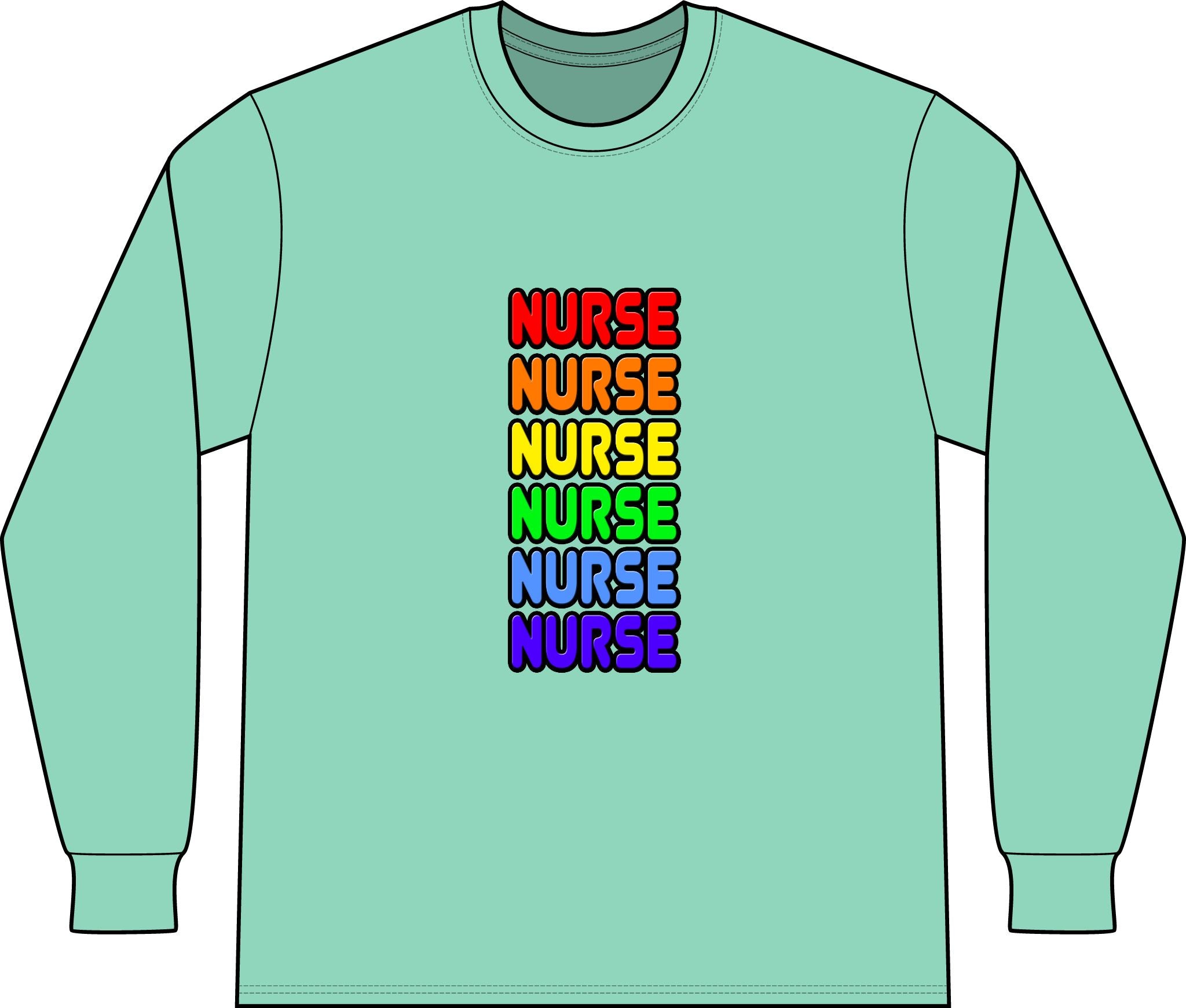 Rainbow Nurse - Unisex Long Sleeve T-Shirt