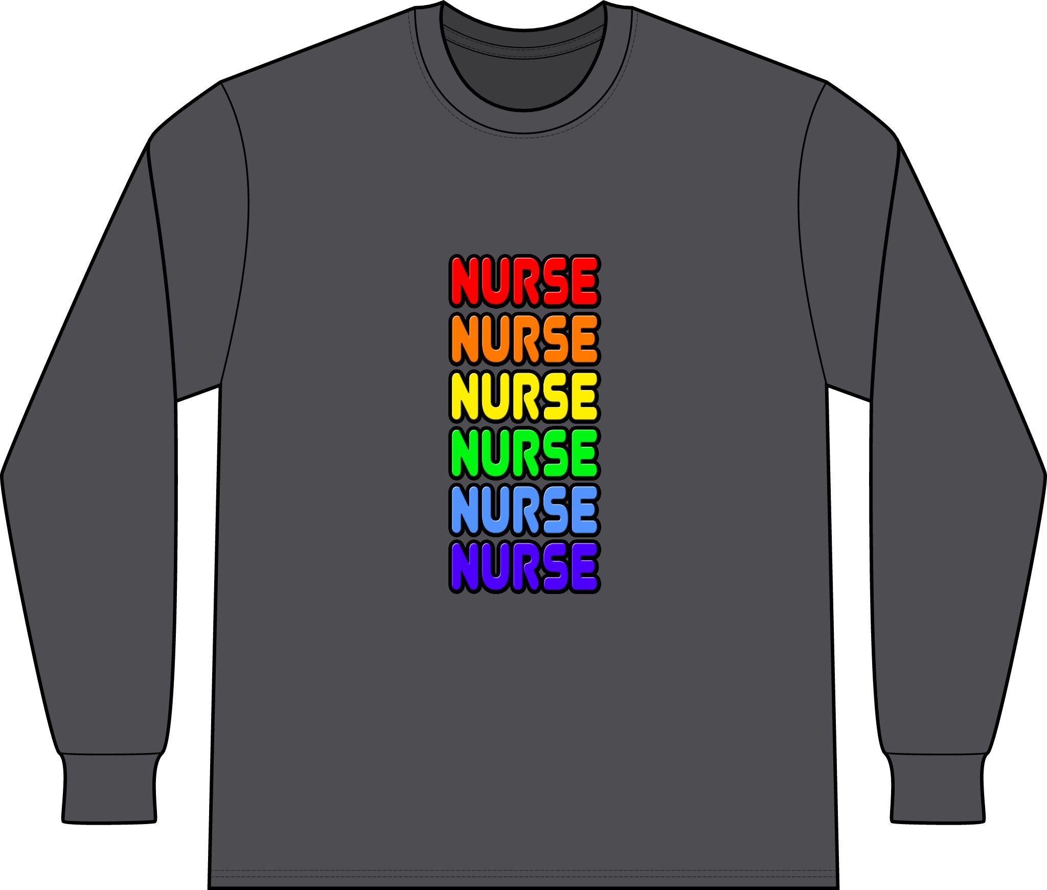 Rainbow Nurse - Unisex Long Sleeve T-Shirt