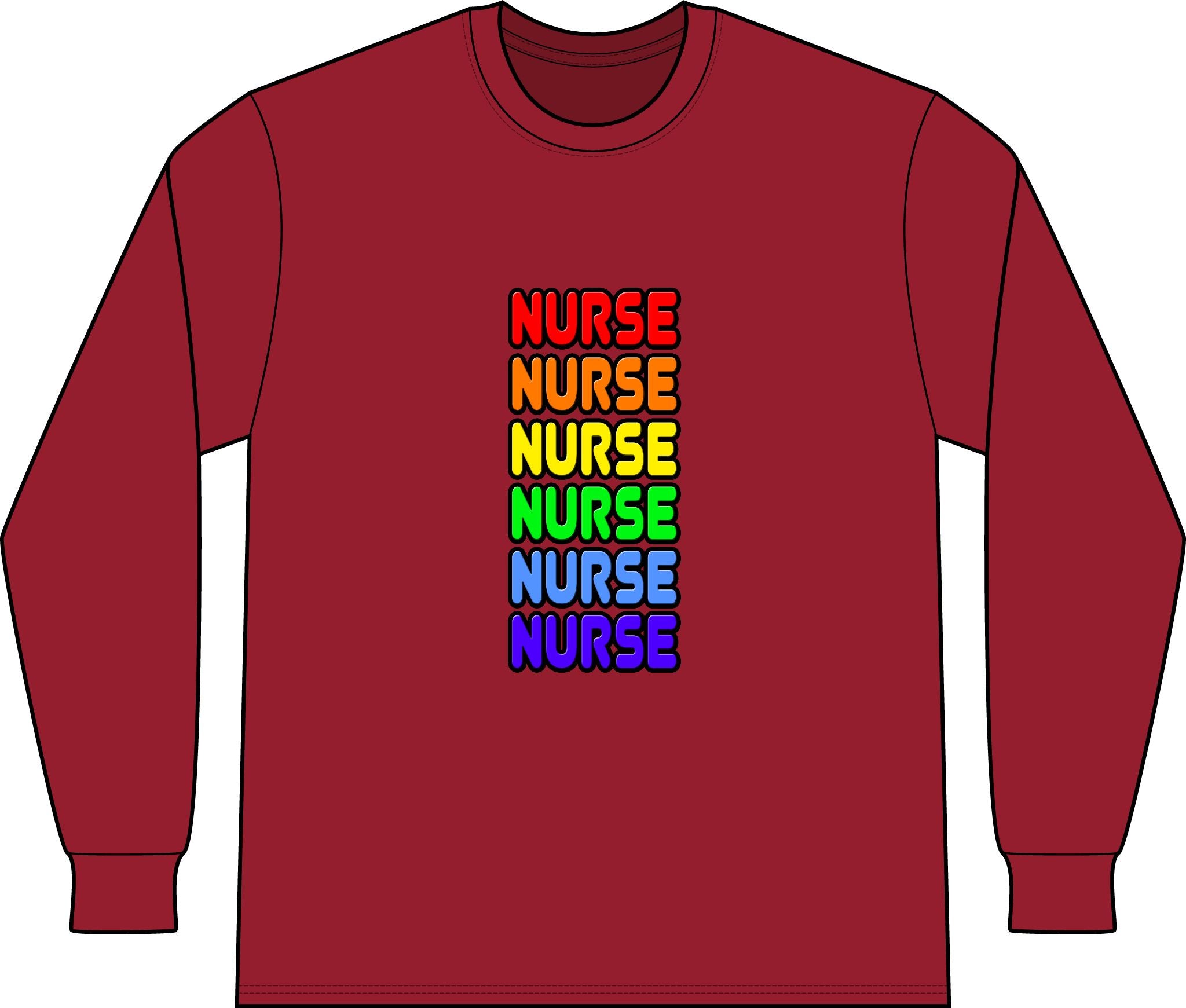 Rainbow Nurse - Unisex Long Sleeve T-Shirt