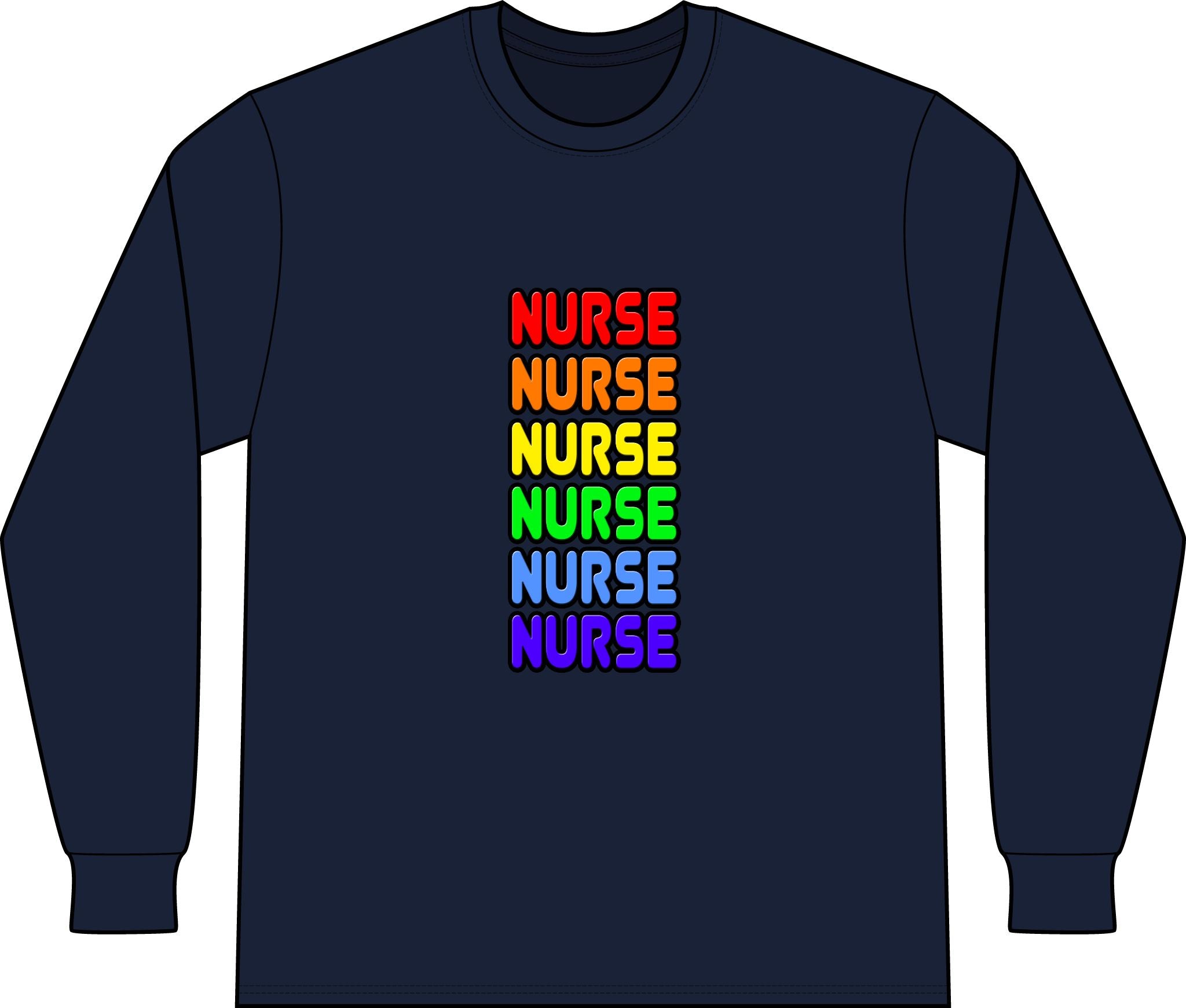 Rainbow Nurse - Unisex Long Sleeve T-Shirt