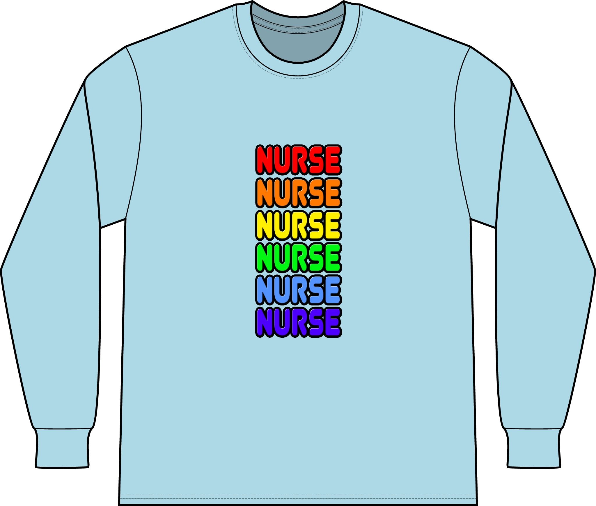 Rainbow Nurse - Unisex Long Sleeve T-Shirt