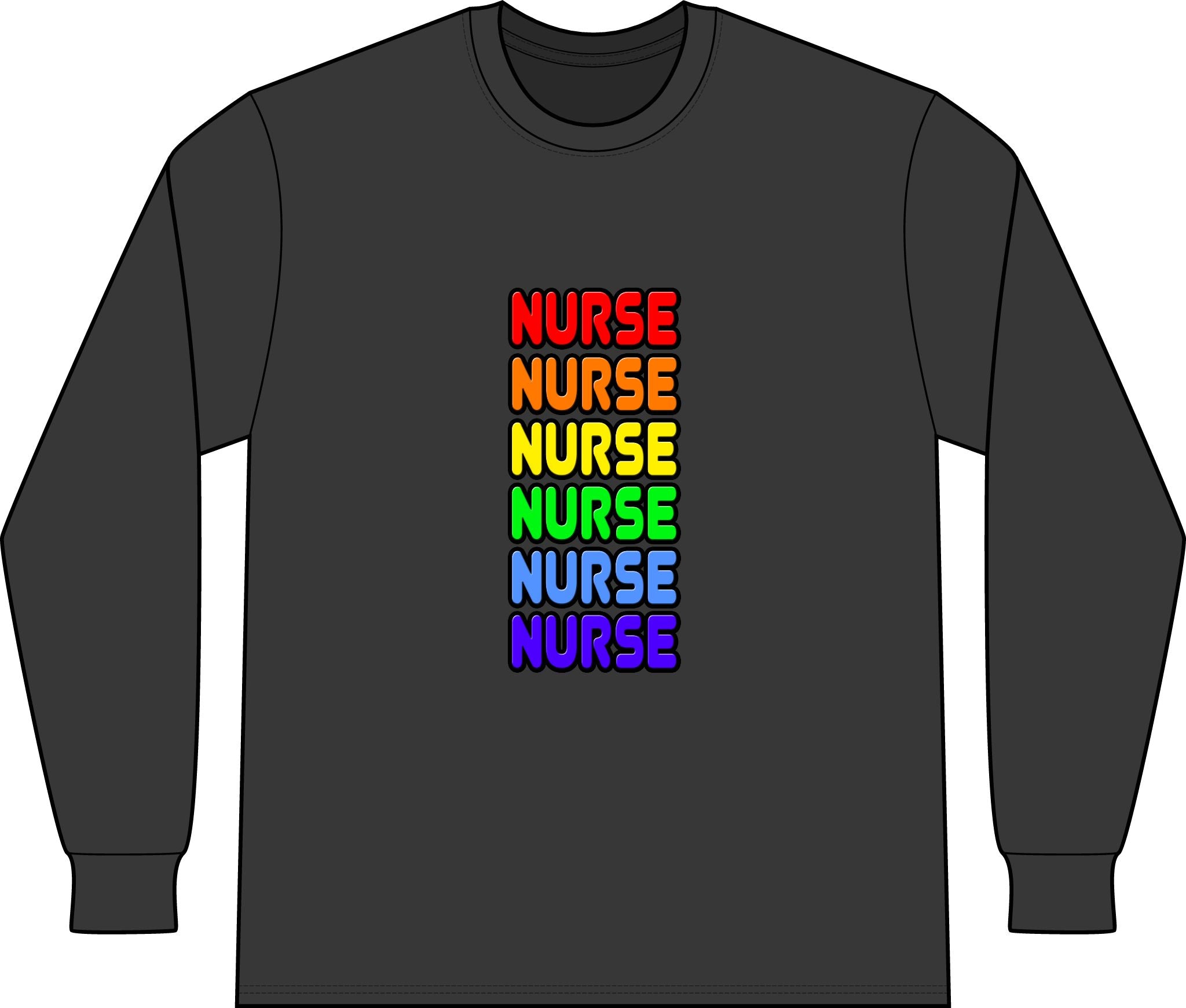 Rainbow Nurse - Unisex Long Sleeve T-Shirt
