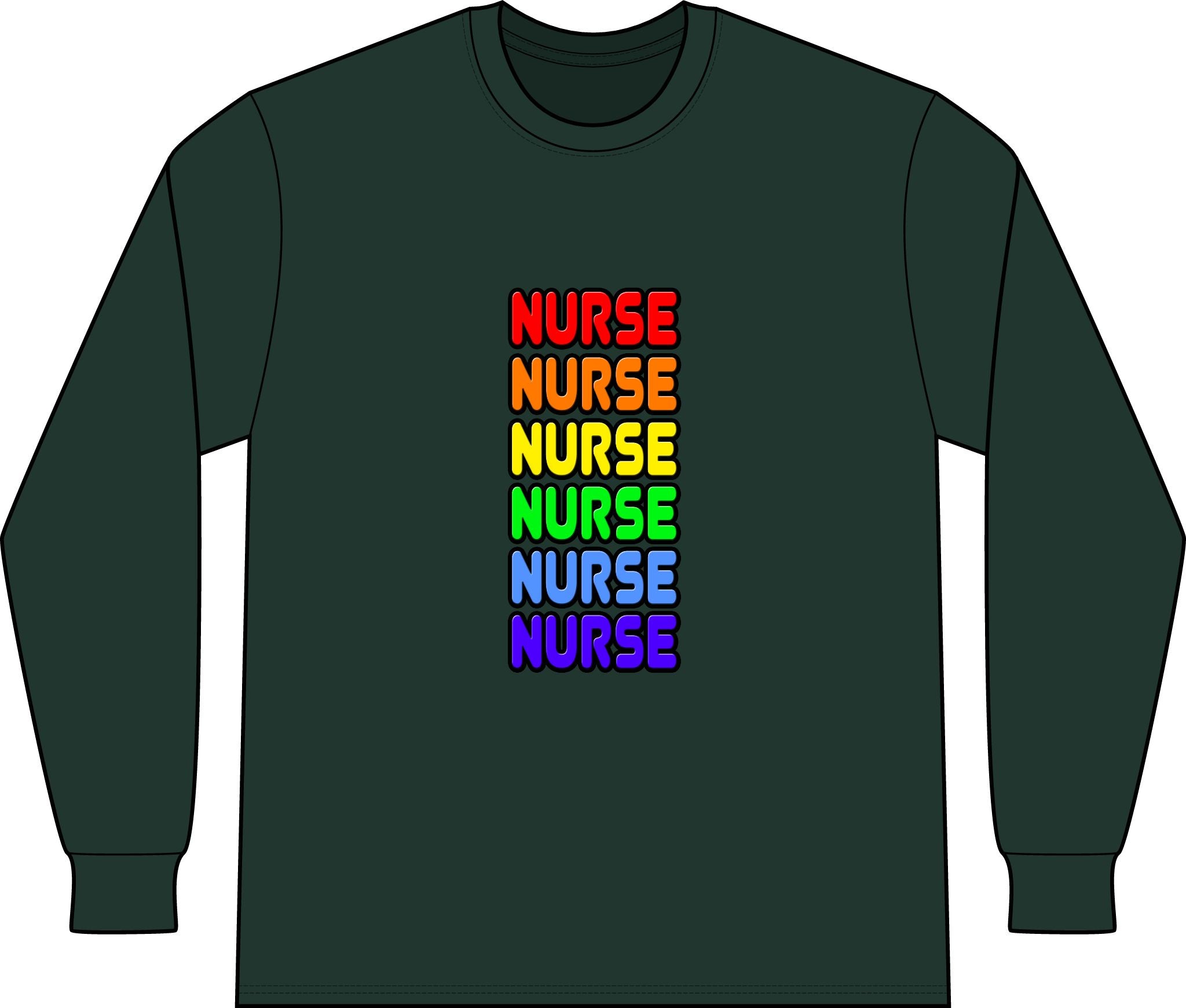 Rainbow Nurse - Unisex Long Sleeve T-Shirt