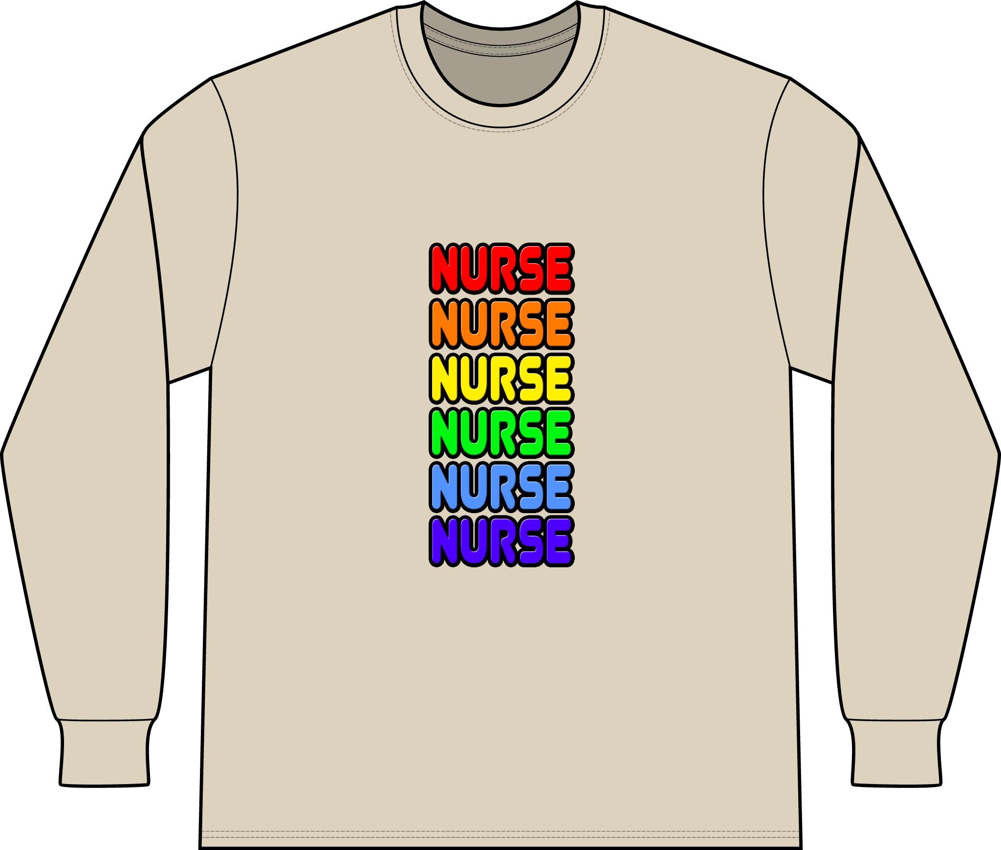 Rainbow Nurse - Unisex Long Sleeve T-Shirt