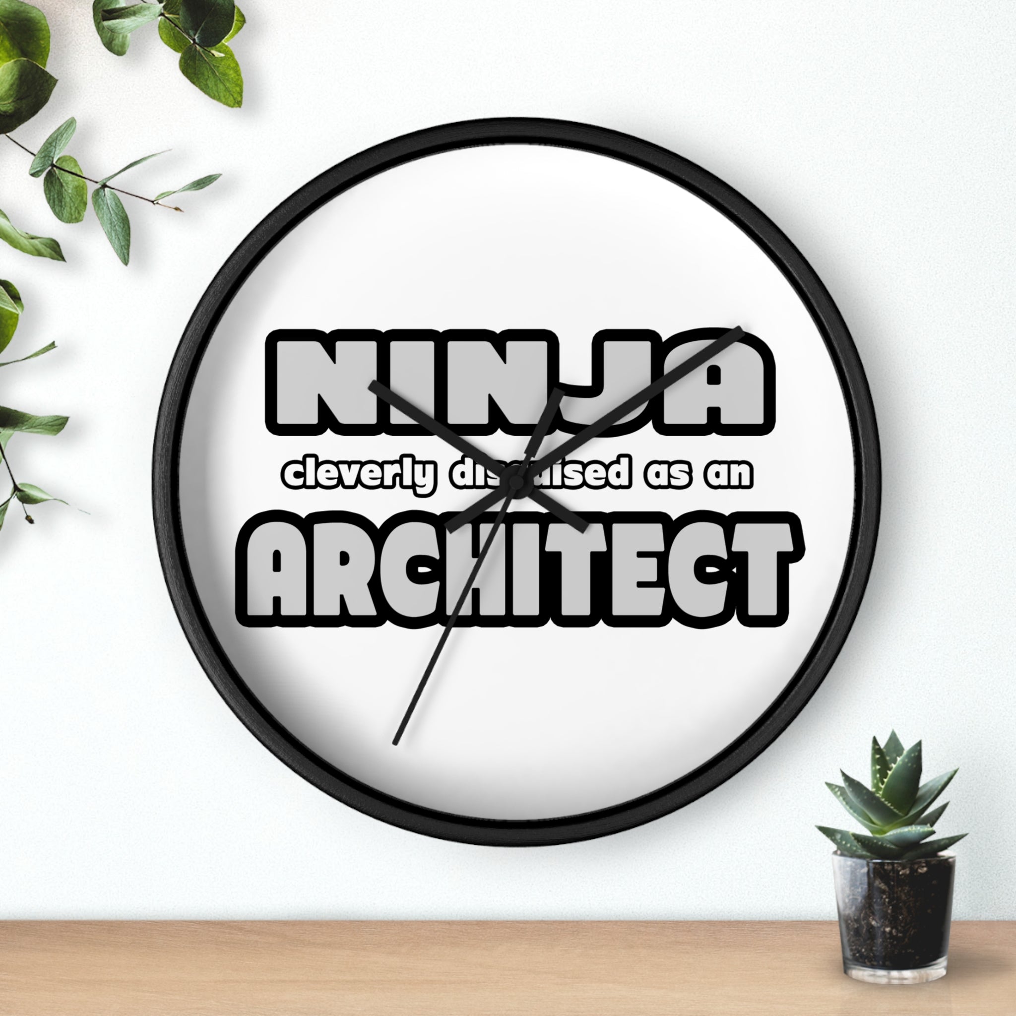 Ninja Cleverly Disguised As An Architect - Wall Clock