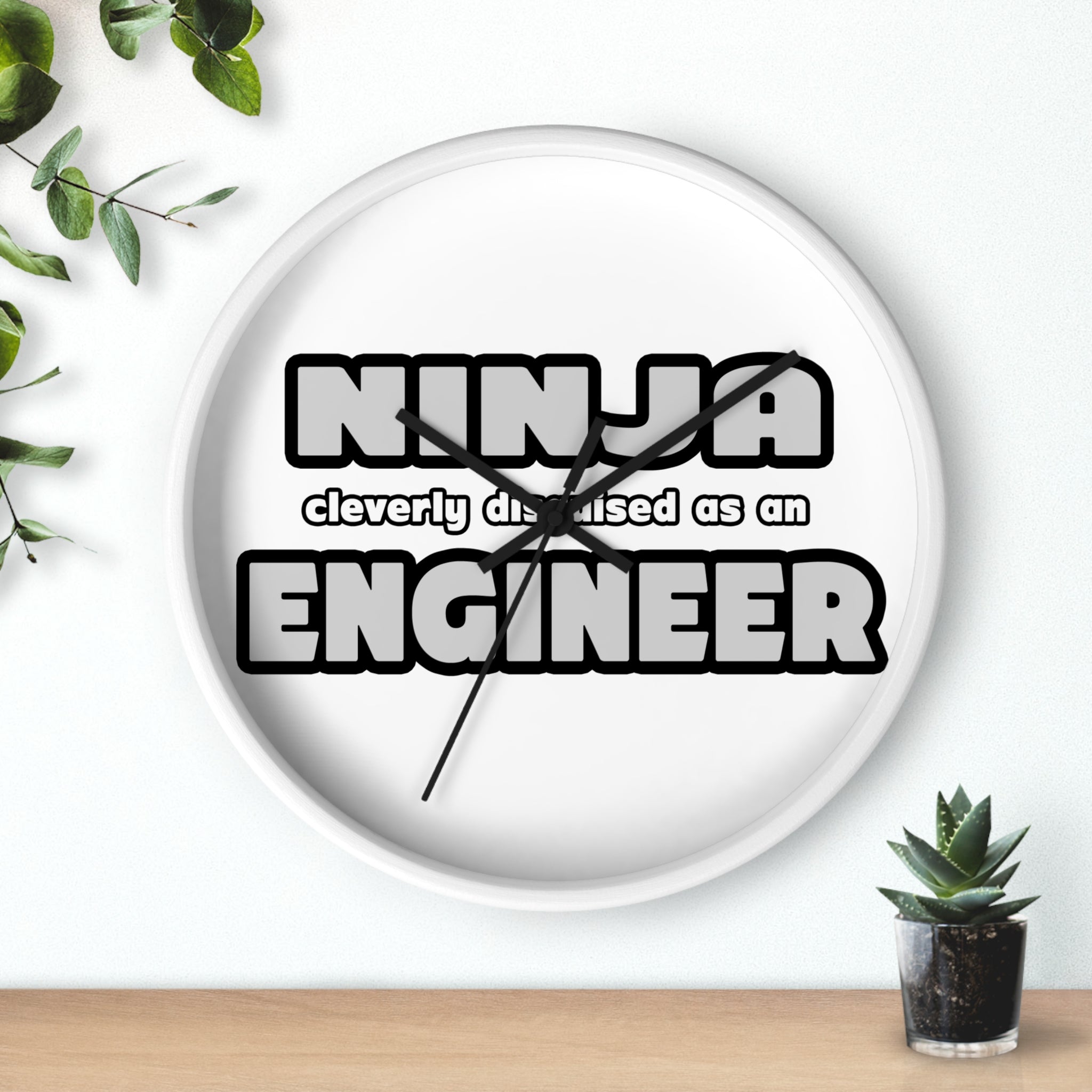 Ninja Cleverly Disguised As An Engineer - Wall Clock