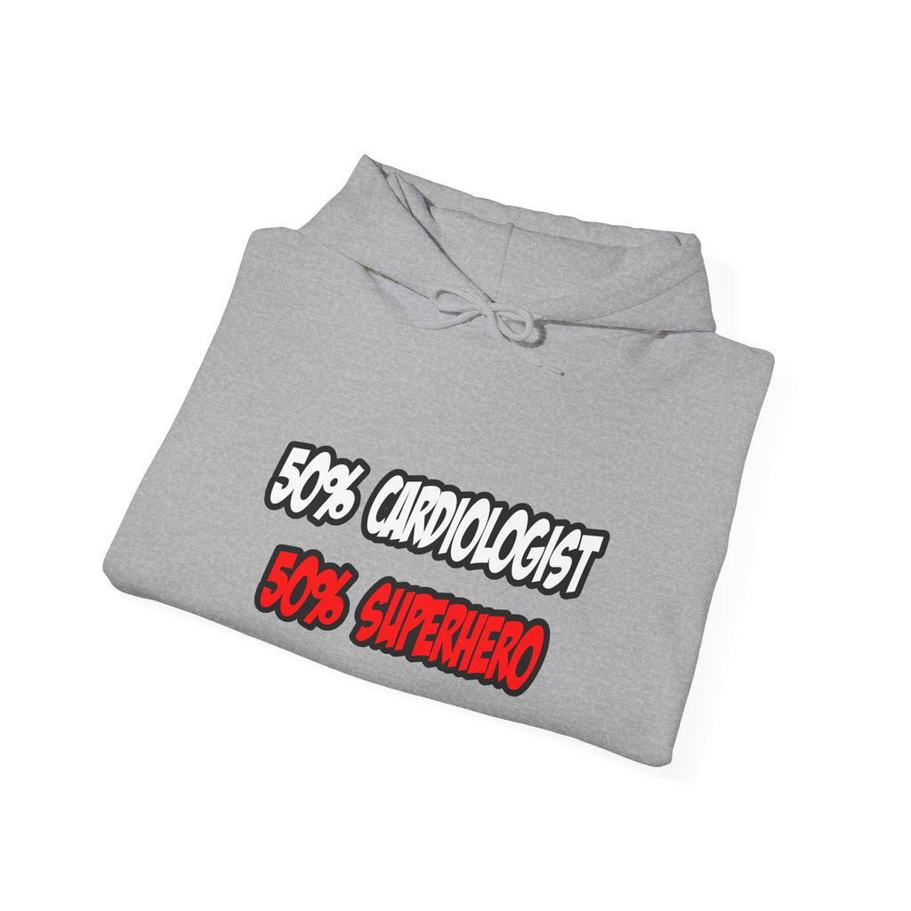 Half Cardiologist...Half Superhero - Unisex Heavy Blend™ Hooded Sweatshirt