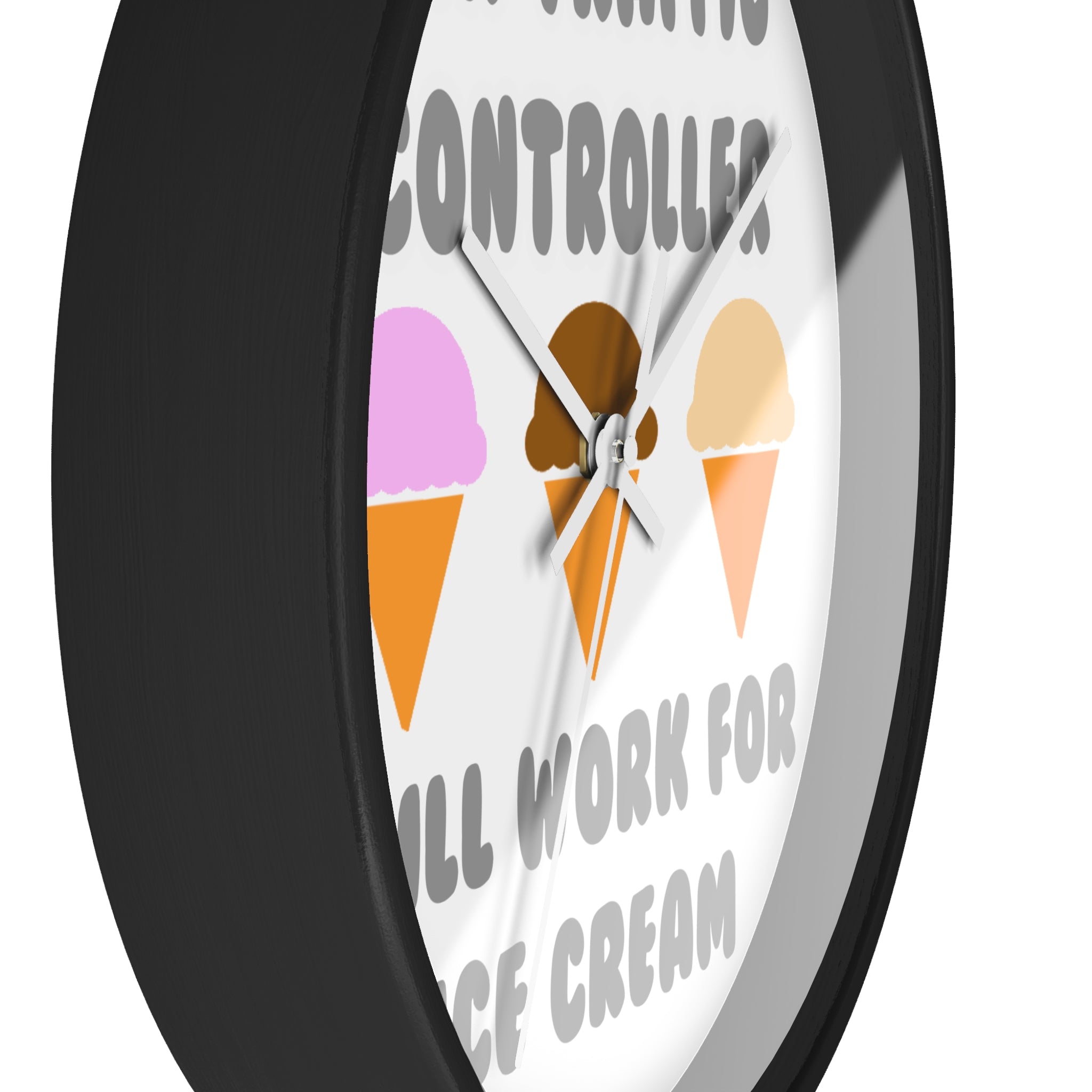 Air Traffic Controller ... Will Work For Ice Cream - Wall Clock