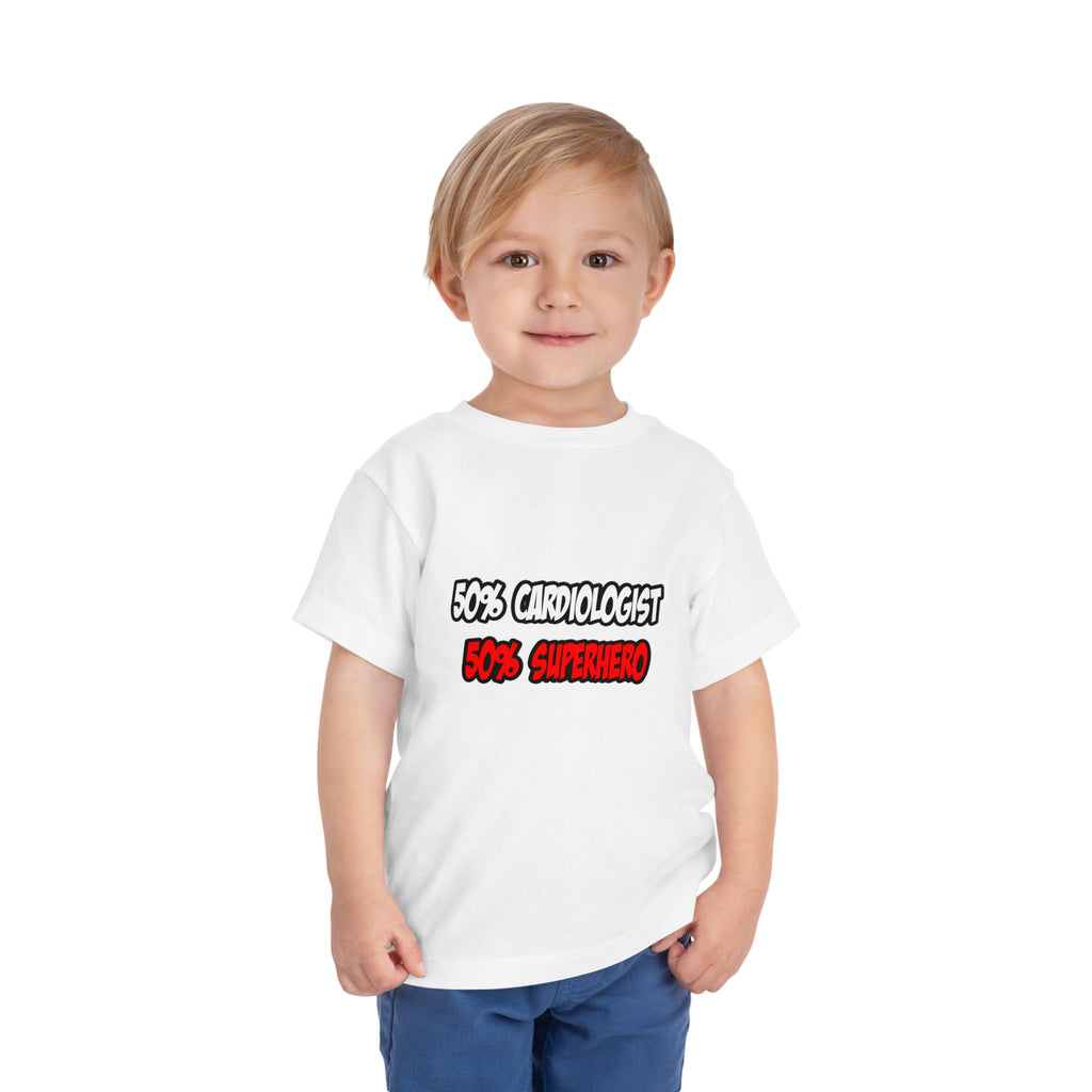 Half Cardiologist...Half Superhero - Toddler Short Sleeve Tee