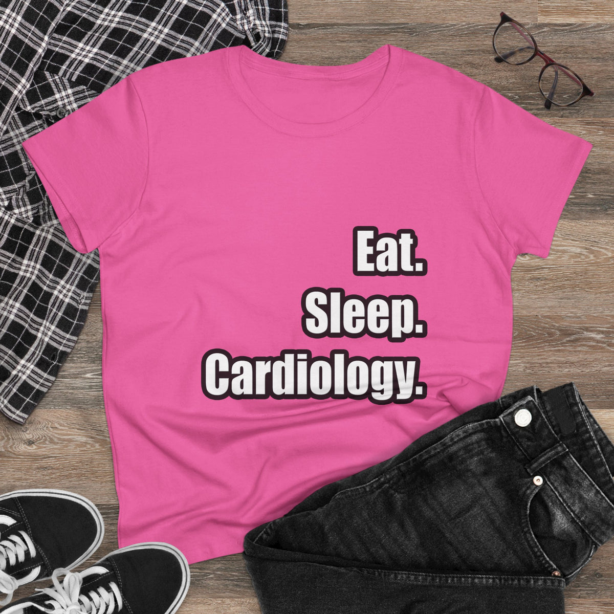 Eat. Sleep. Cardiology - Women's Midweight Cotton Tee