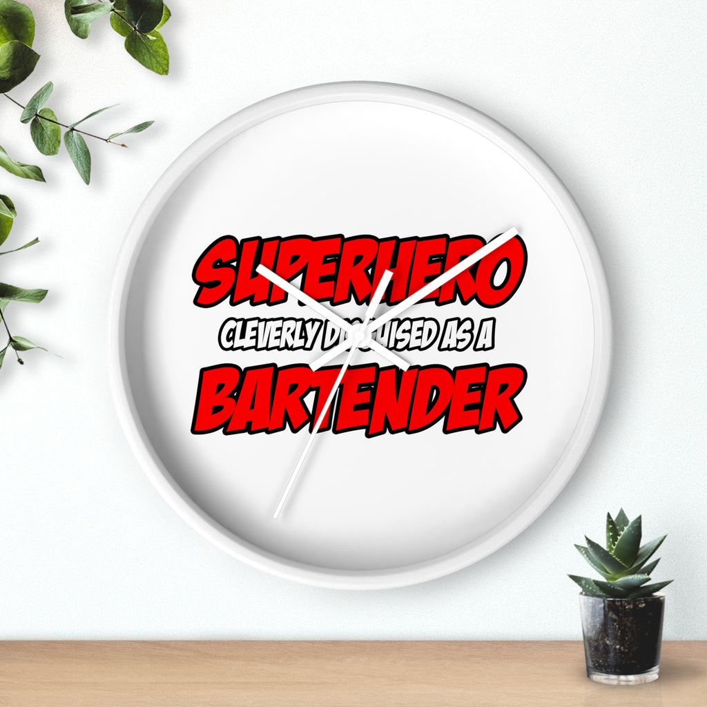 Superhero...Bartender - Wall Clock