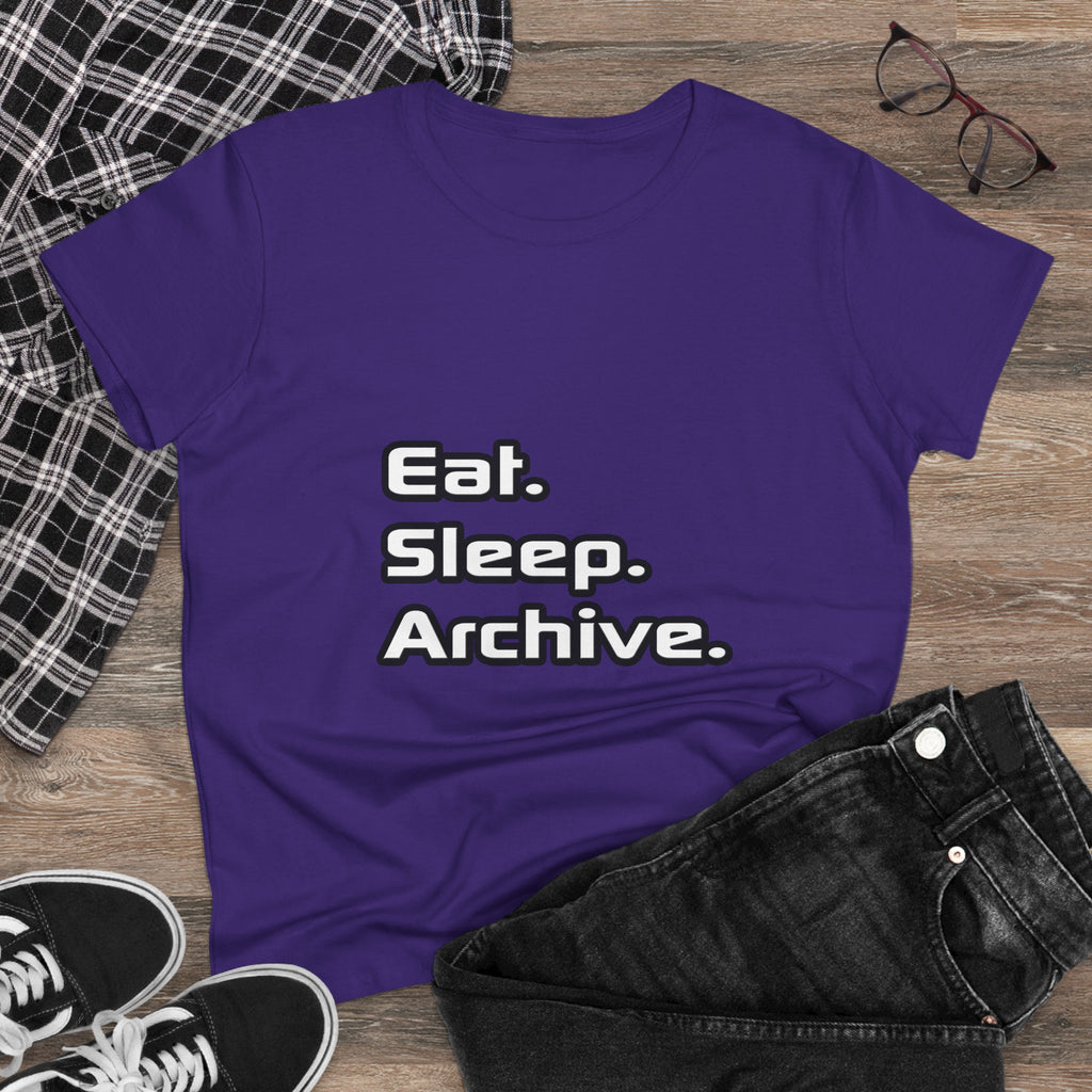 Eat. Sleep. Archive - Women's Midweight Cotton Tee