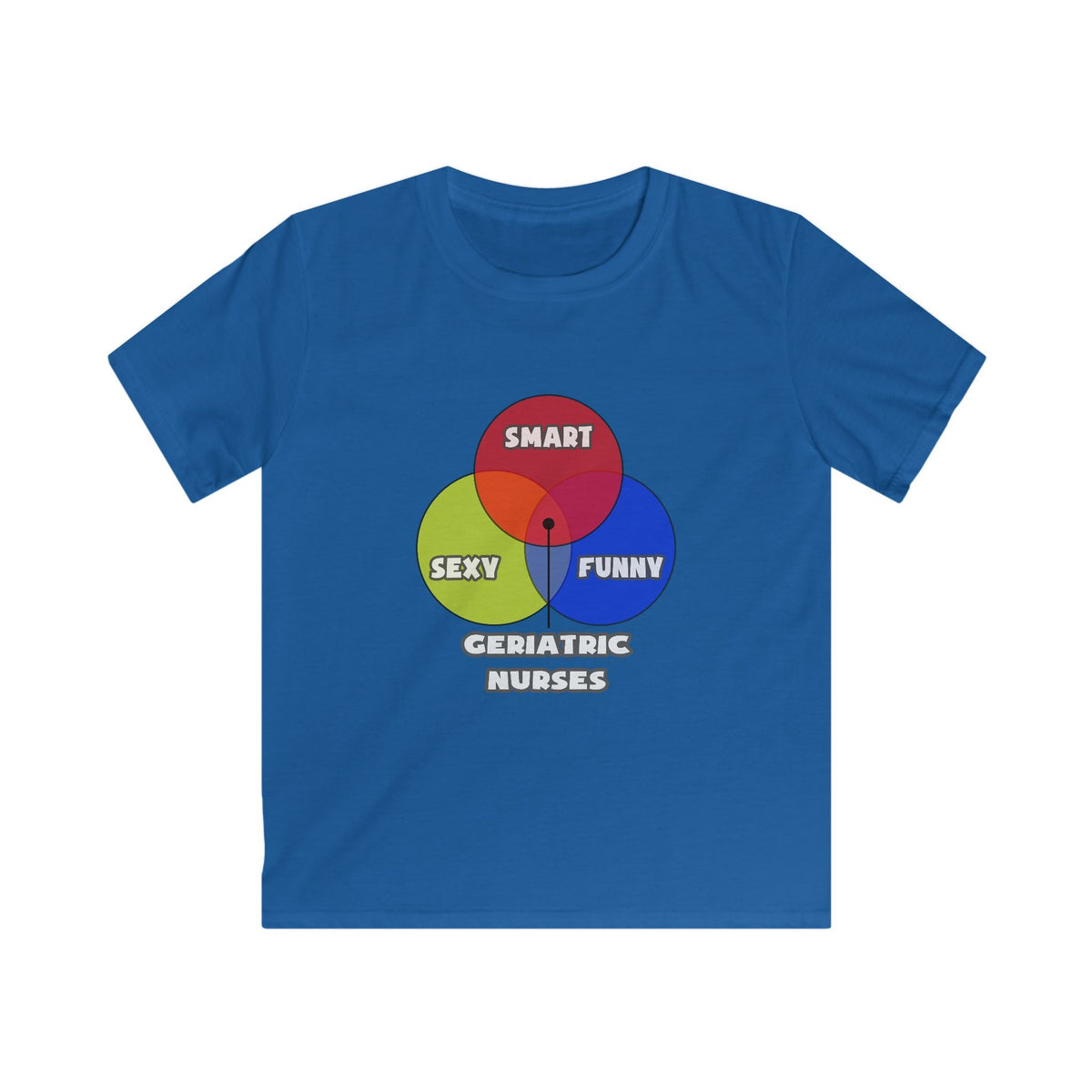 Venn Diagram .. Geriatric Nurses - Kids Softstyle Tee