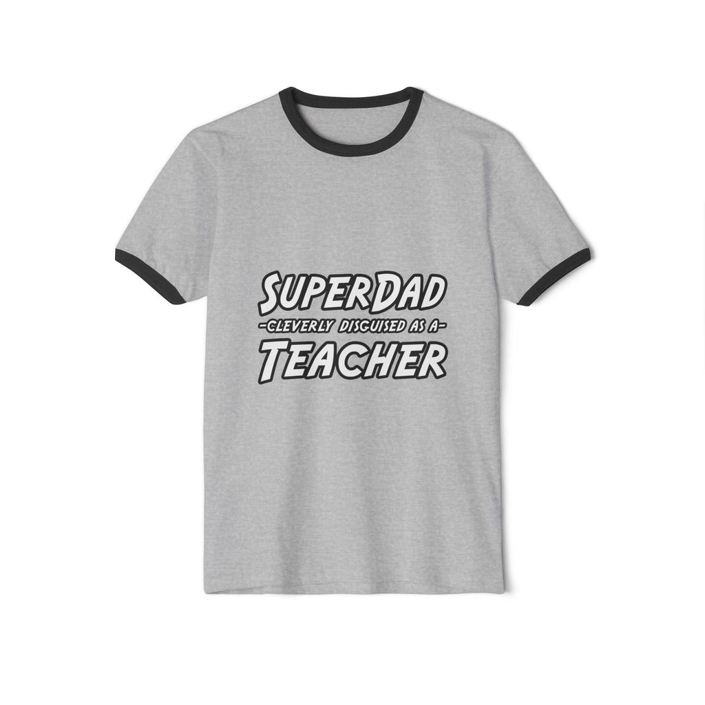superdad dark teacher - Unisex Cotton Ringer T-Shirt