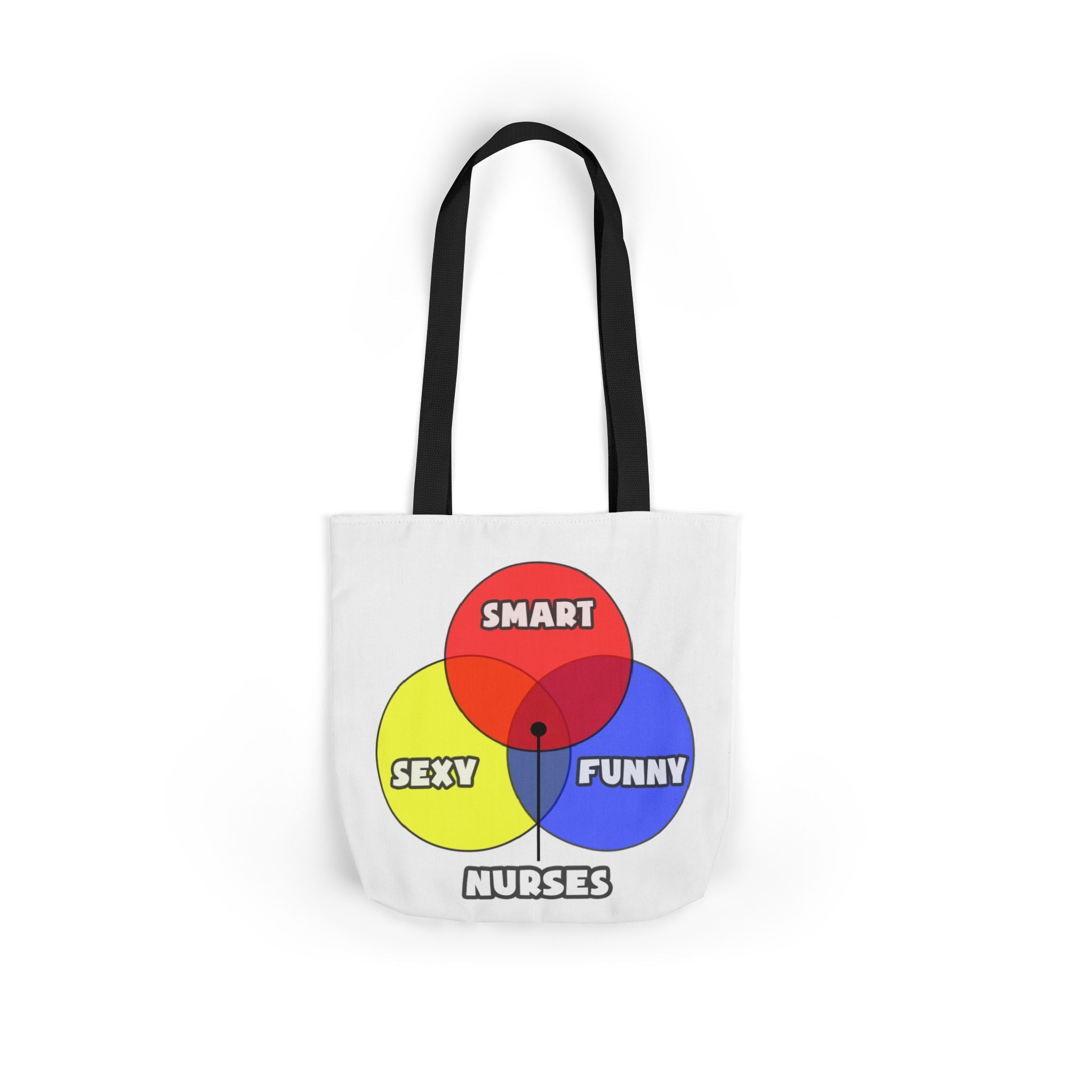 Venn Diagram .. Nurses - Canvas Tote Bag, 5-Color Straps