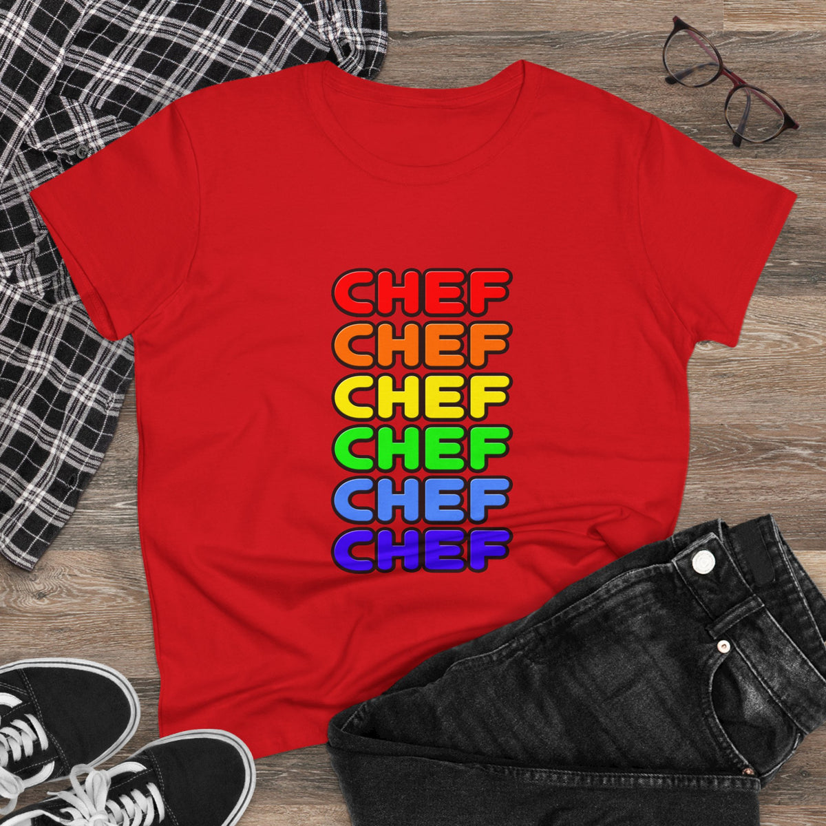 Rainbow Chef - Women's Midweight Cotton Tee